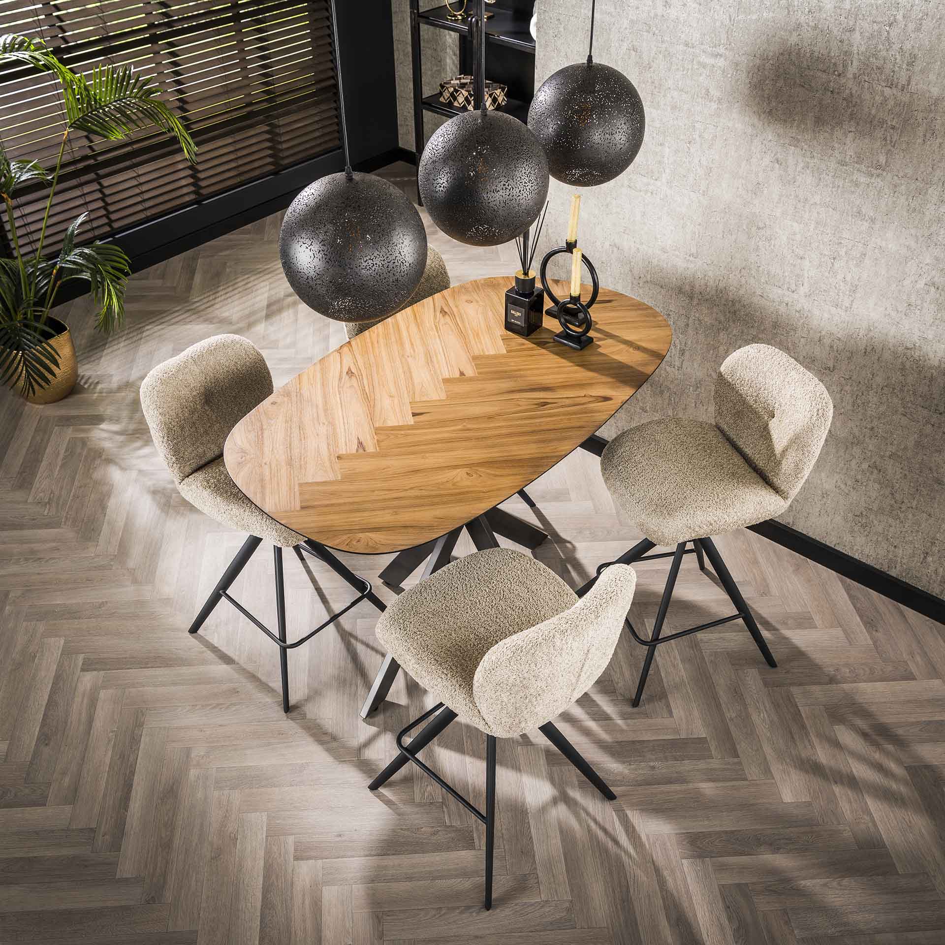 Bartafel Savora - Organisch - Teakhout - 140 cm