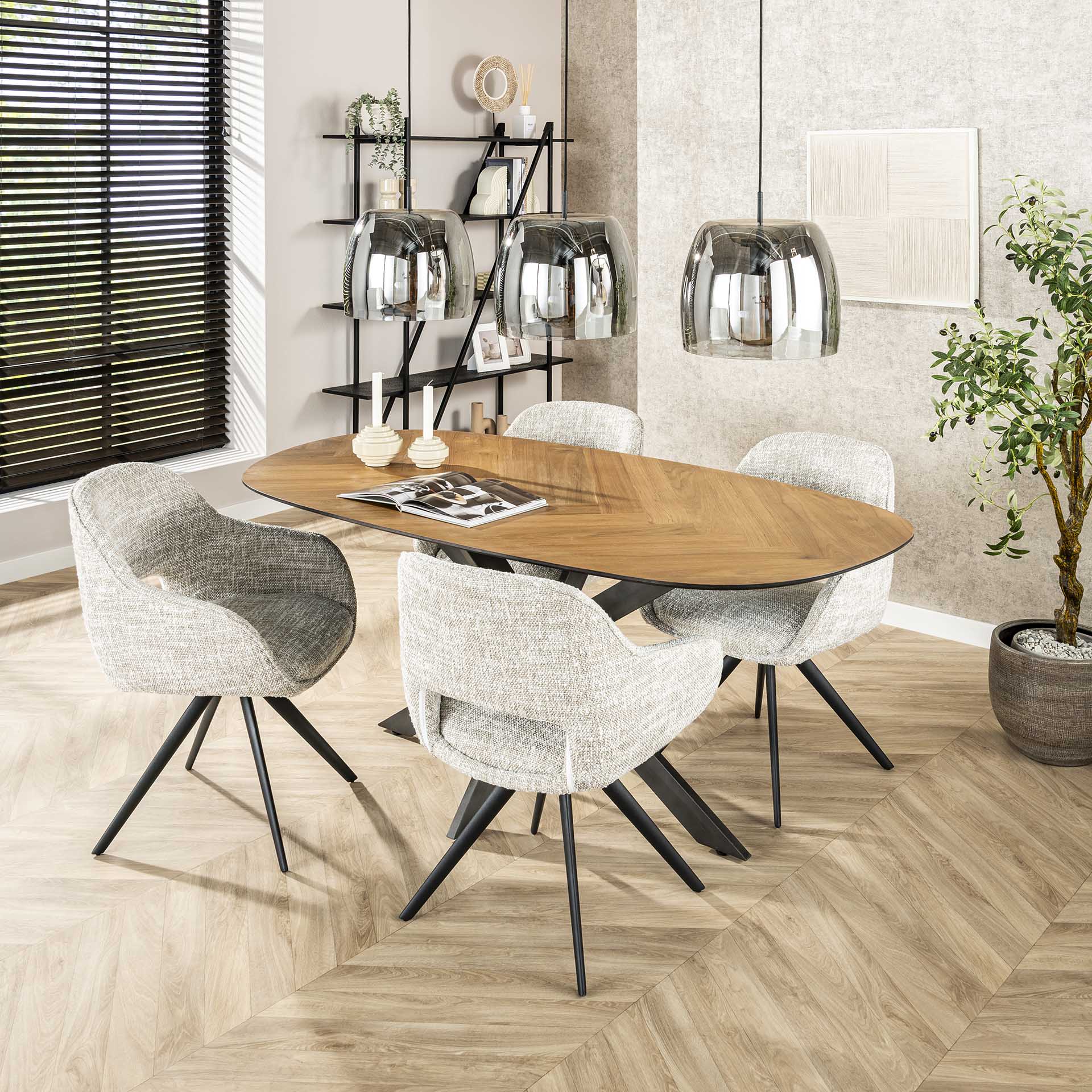 Eettafel David - Organisch - Teakhout - 180 cm