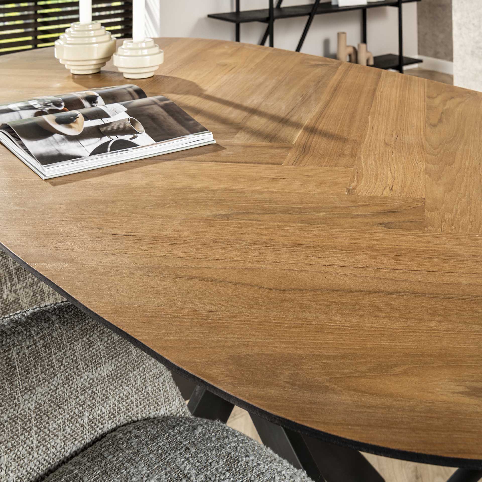 Eettafel David - Organisch - Teakhout - 180 cm