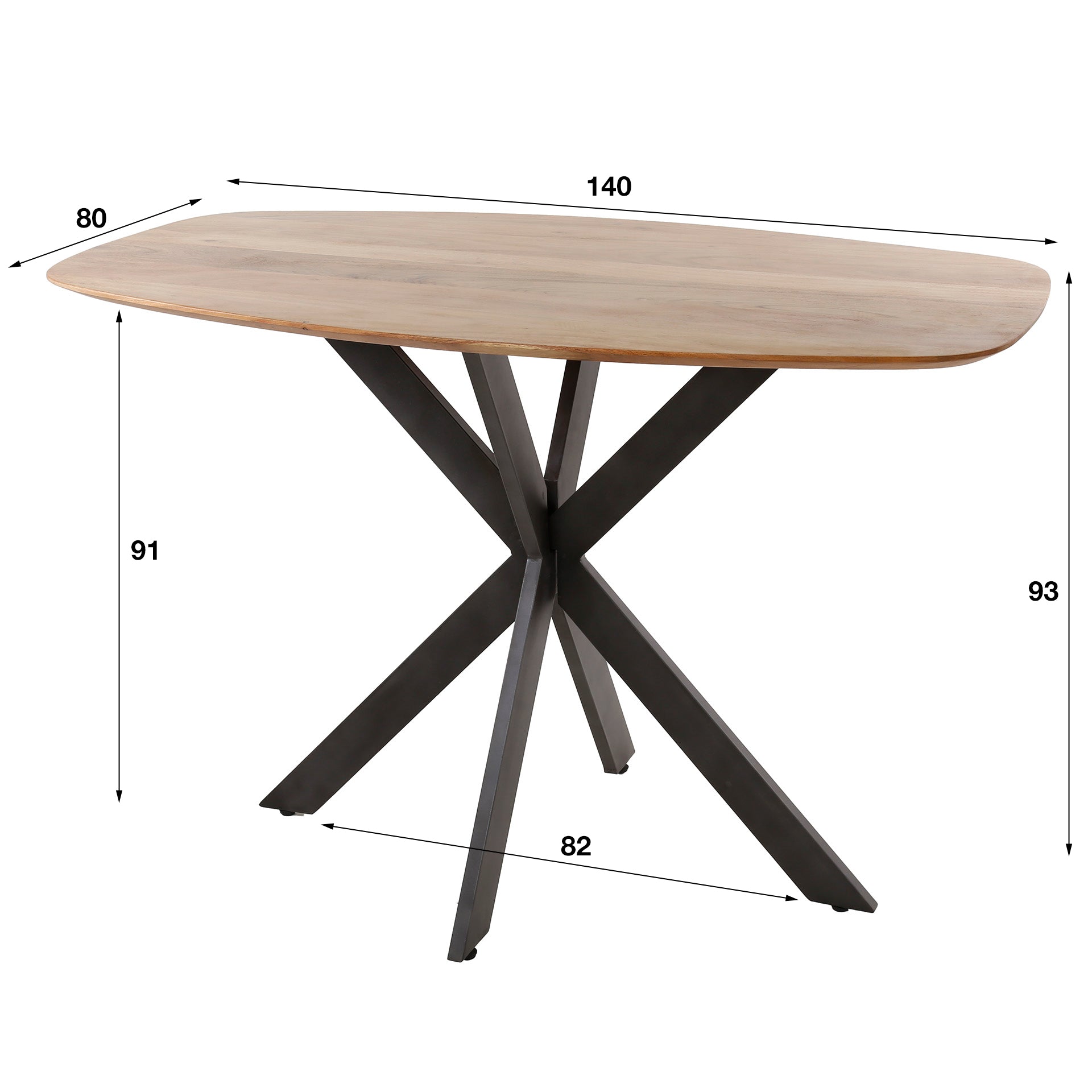 Bartafel Lucid - Bruin - Acaciahout - 140 cm