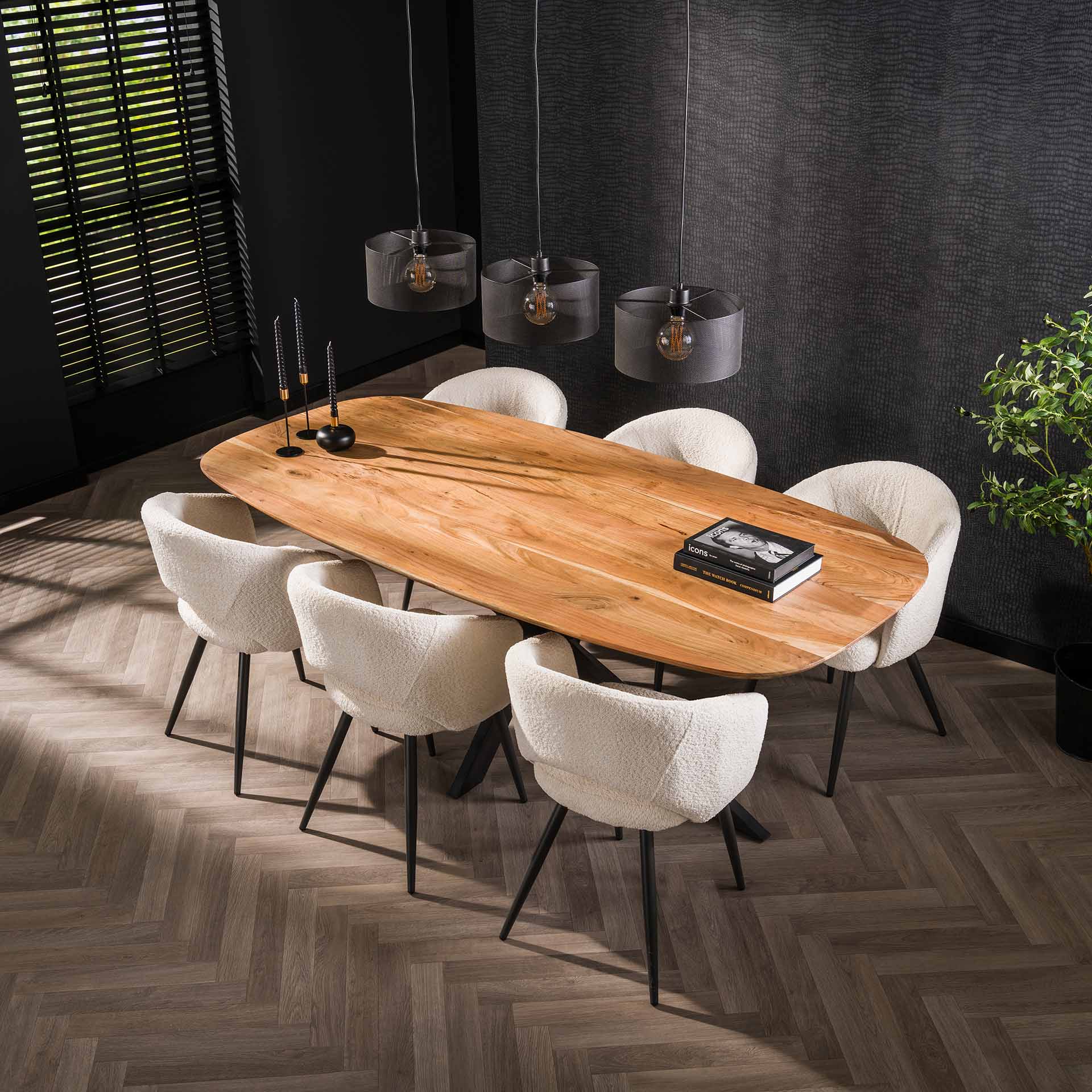 Eettafel Melody - Deens Ovaal - Acaciahout - 215 cm