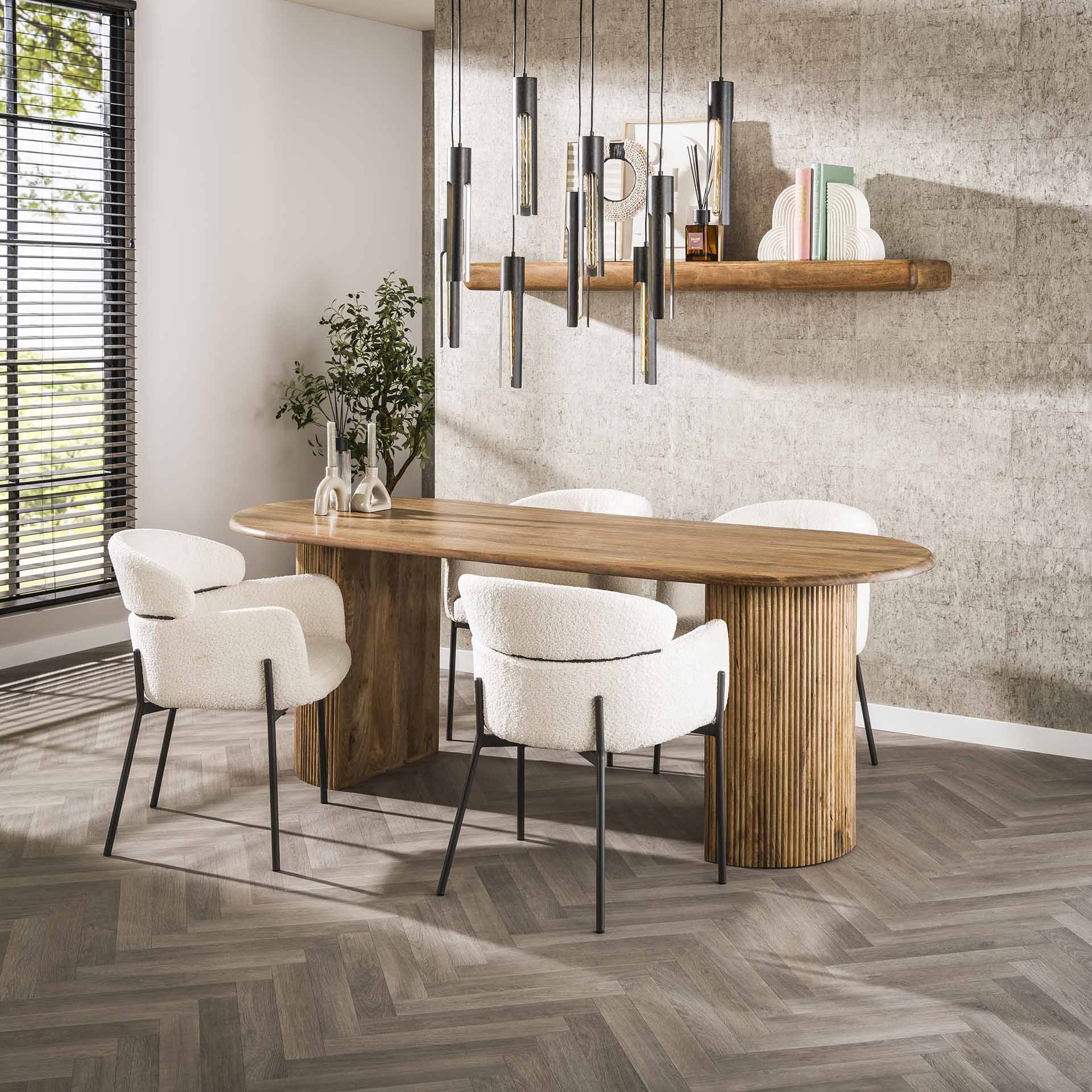 Eettafel Horizon - Naturel - Mangohout - 215 cm