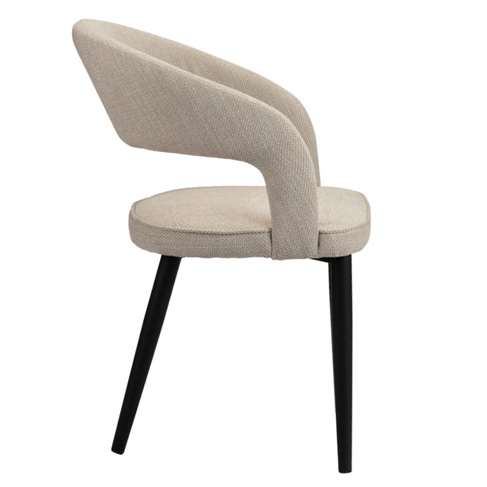Eetkamerstoel Zara - Beige - Linnen