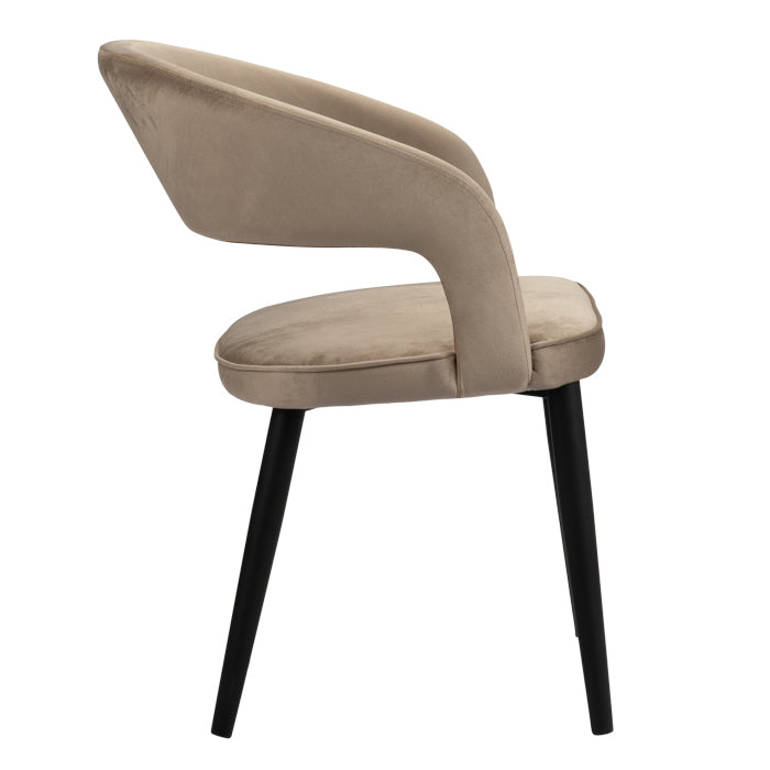 Eetkamerstoel Zara - Taupe - Velvet