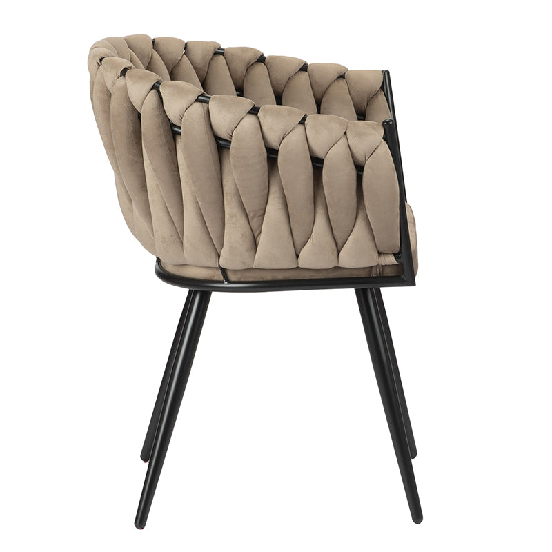 Eetkamerstoel Kristy - Taupe - Velvet