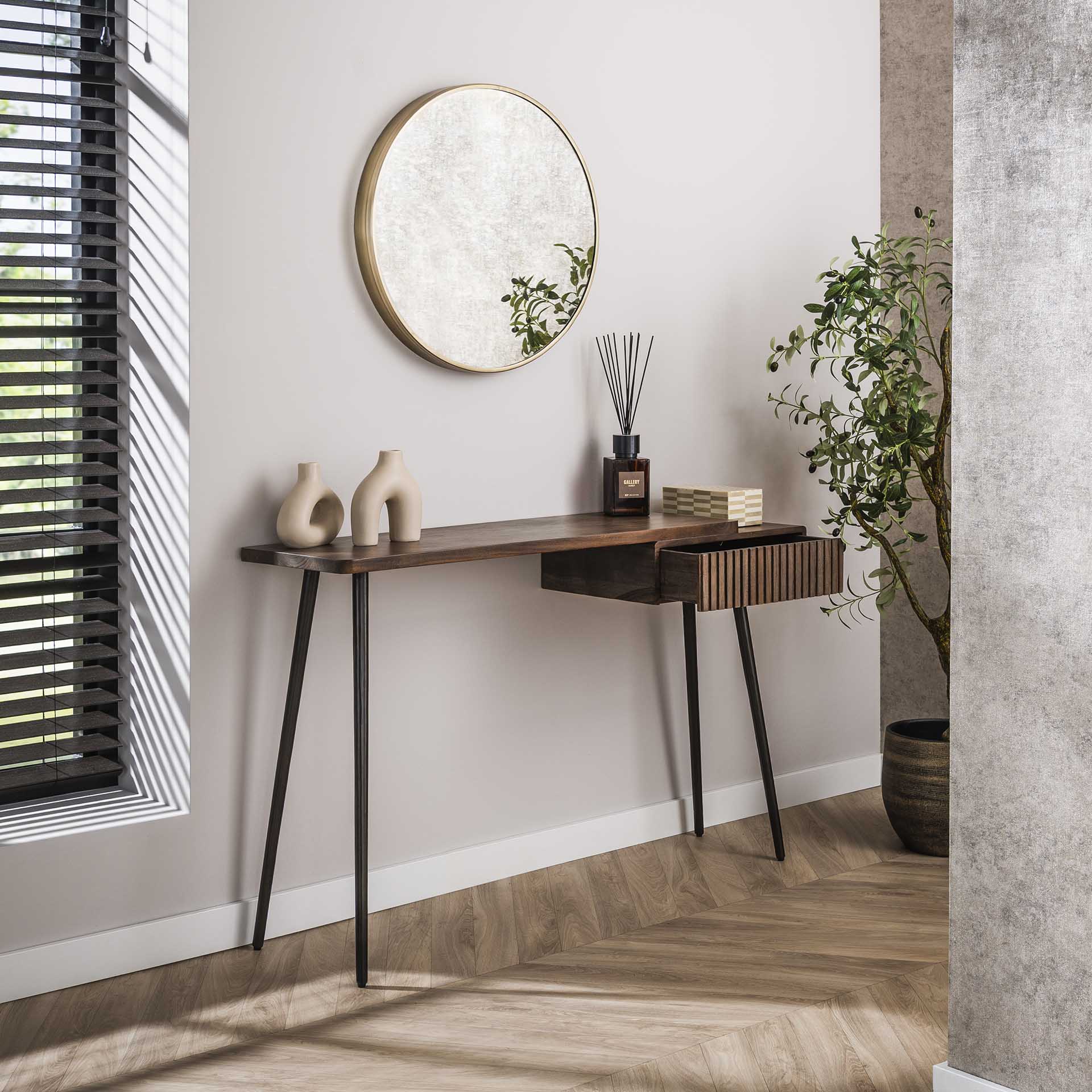 Haltafel Linaro - Bruin - Acaciahout - 76 cm