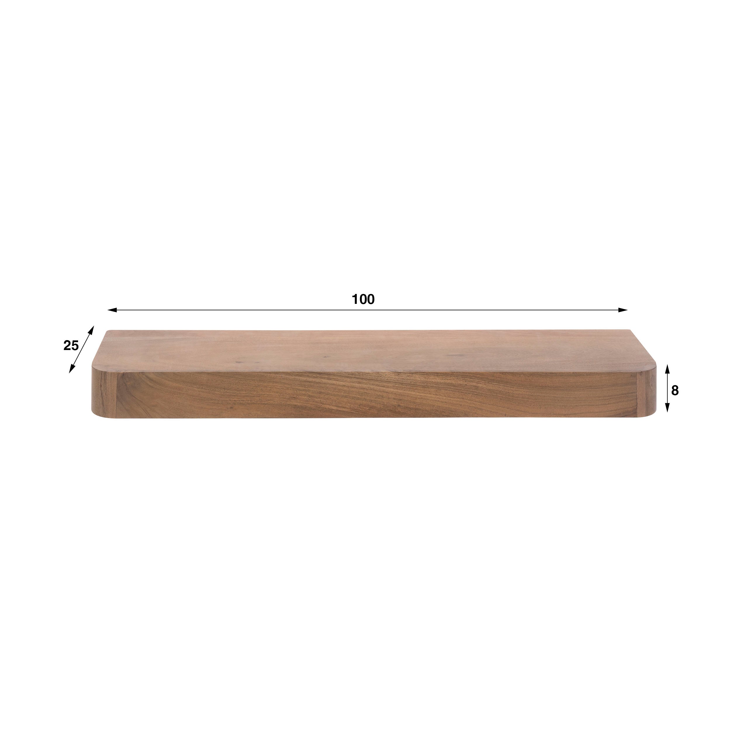 Wandplank Brodie - Donkerbruin - Acaciahout - 100 cm