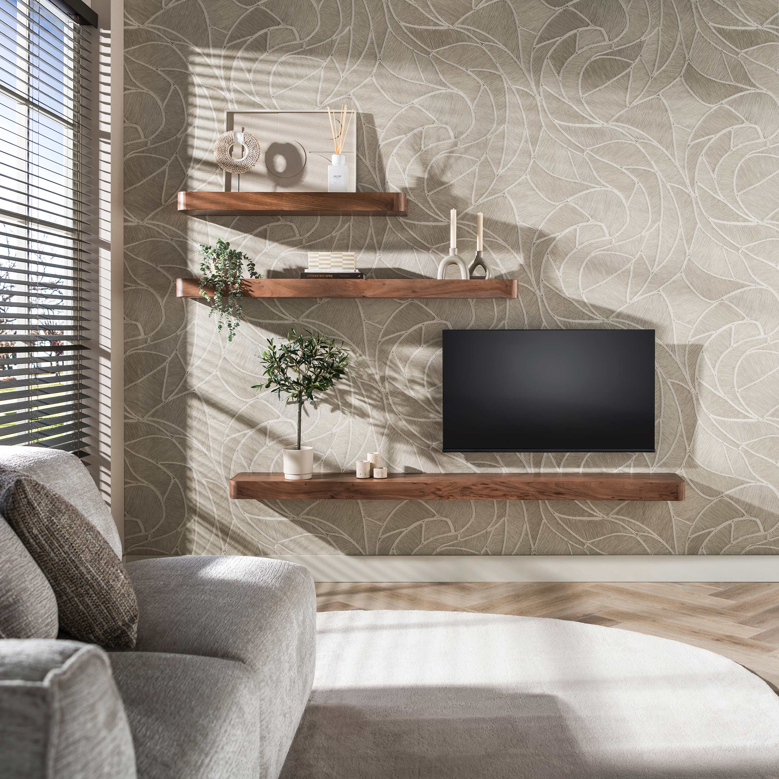 Wandplank Brodie - Donkerbruin - Acaciahout - 200 cm