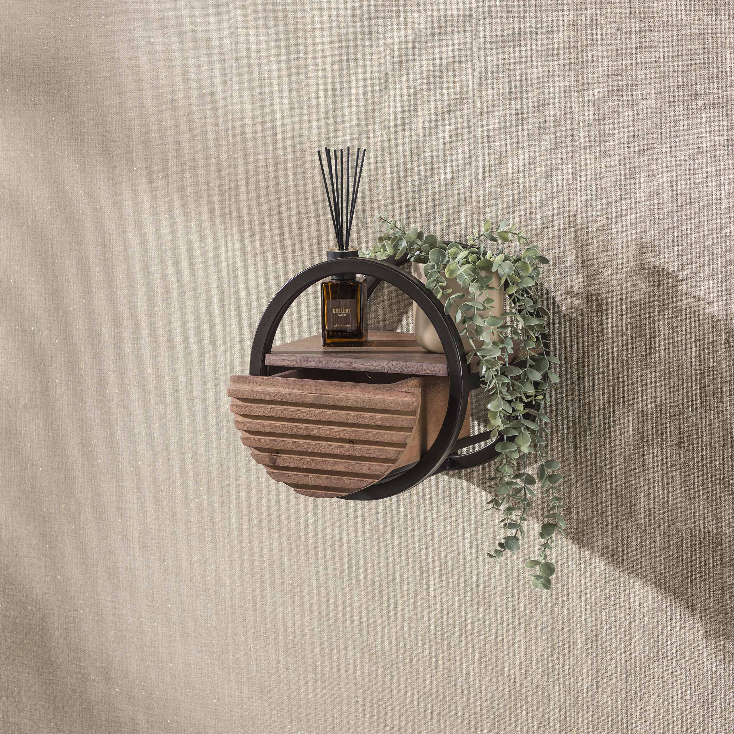 Wandschap Circo - Bruin - Acaciahout - 30 cm