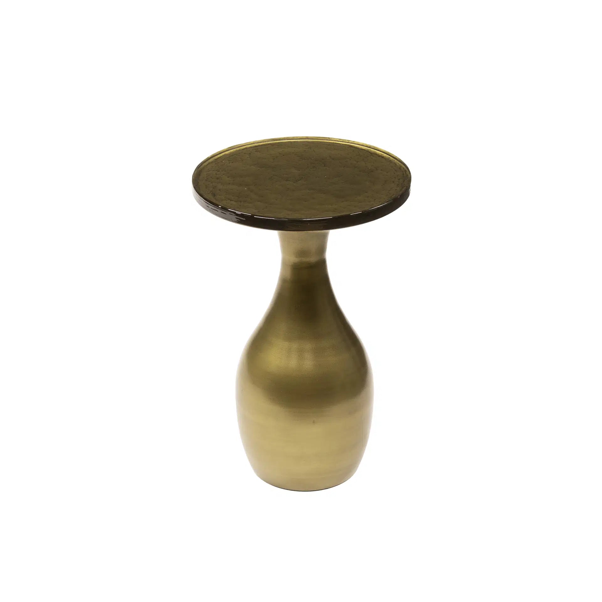 Bijzettafel Veyro - Rond - Goud - Glas - 45 cm