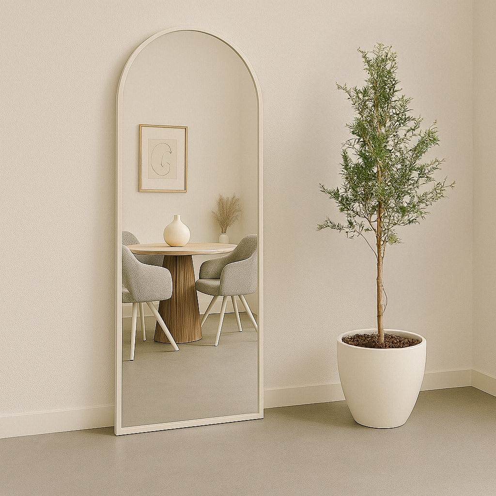 Gebogen Spiegel Elva - Ivoor - 200 cm