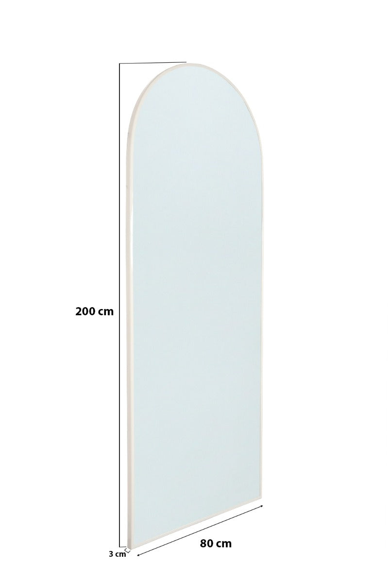 Gebogen Spiegel Elva - Ivoor - 200 cm