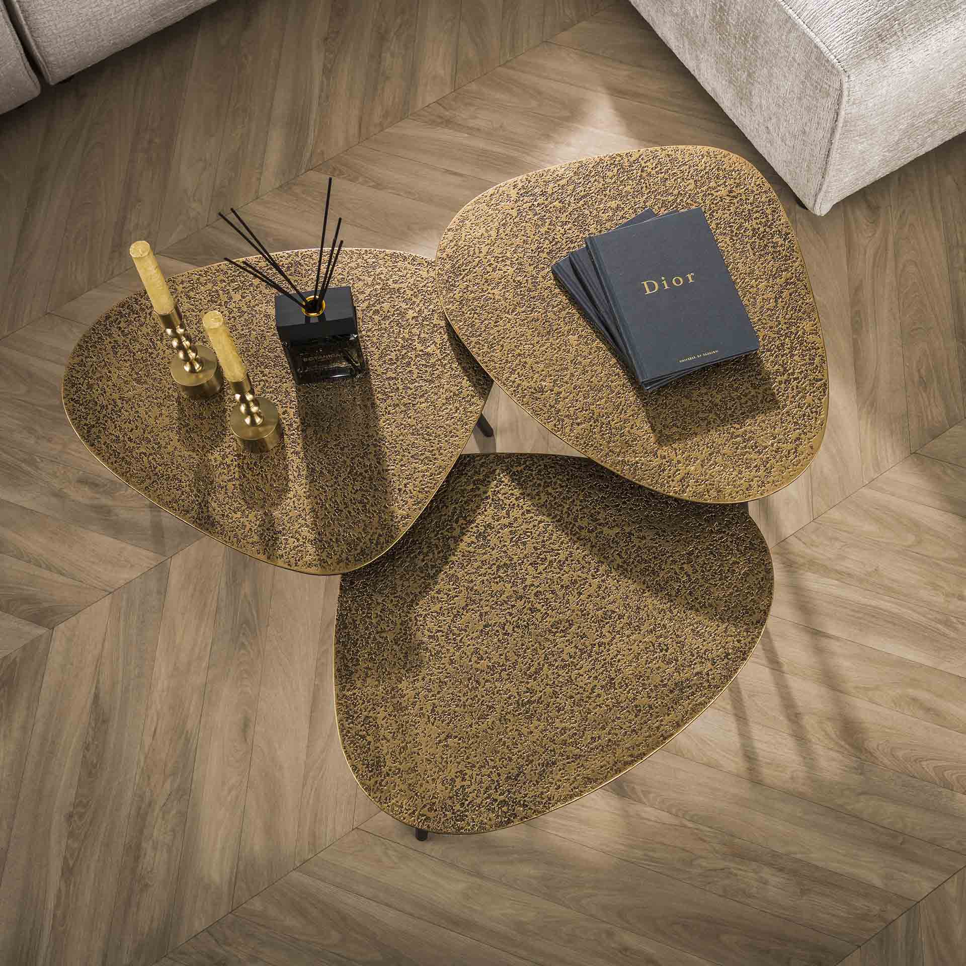 Salontafel Hazel - Organisch - Metaal - Set van 3