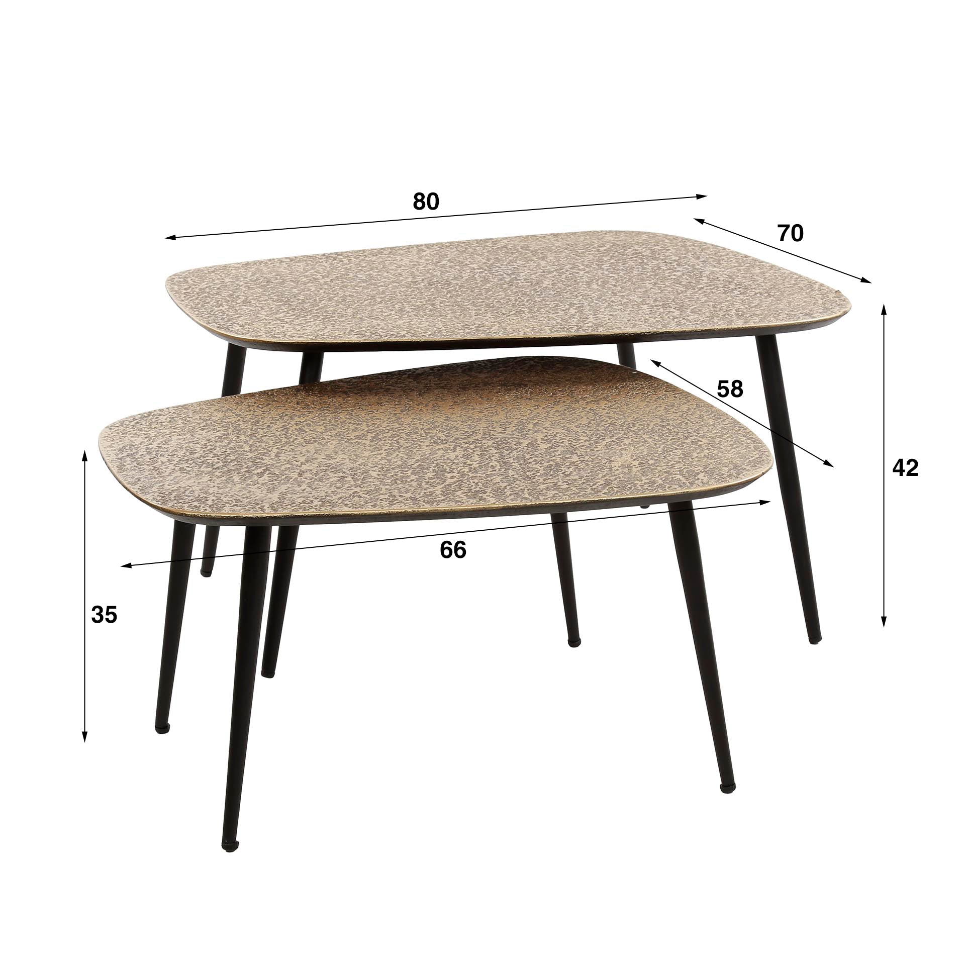 Salontafel Hazel - Organisch - Metaal - Set van 2