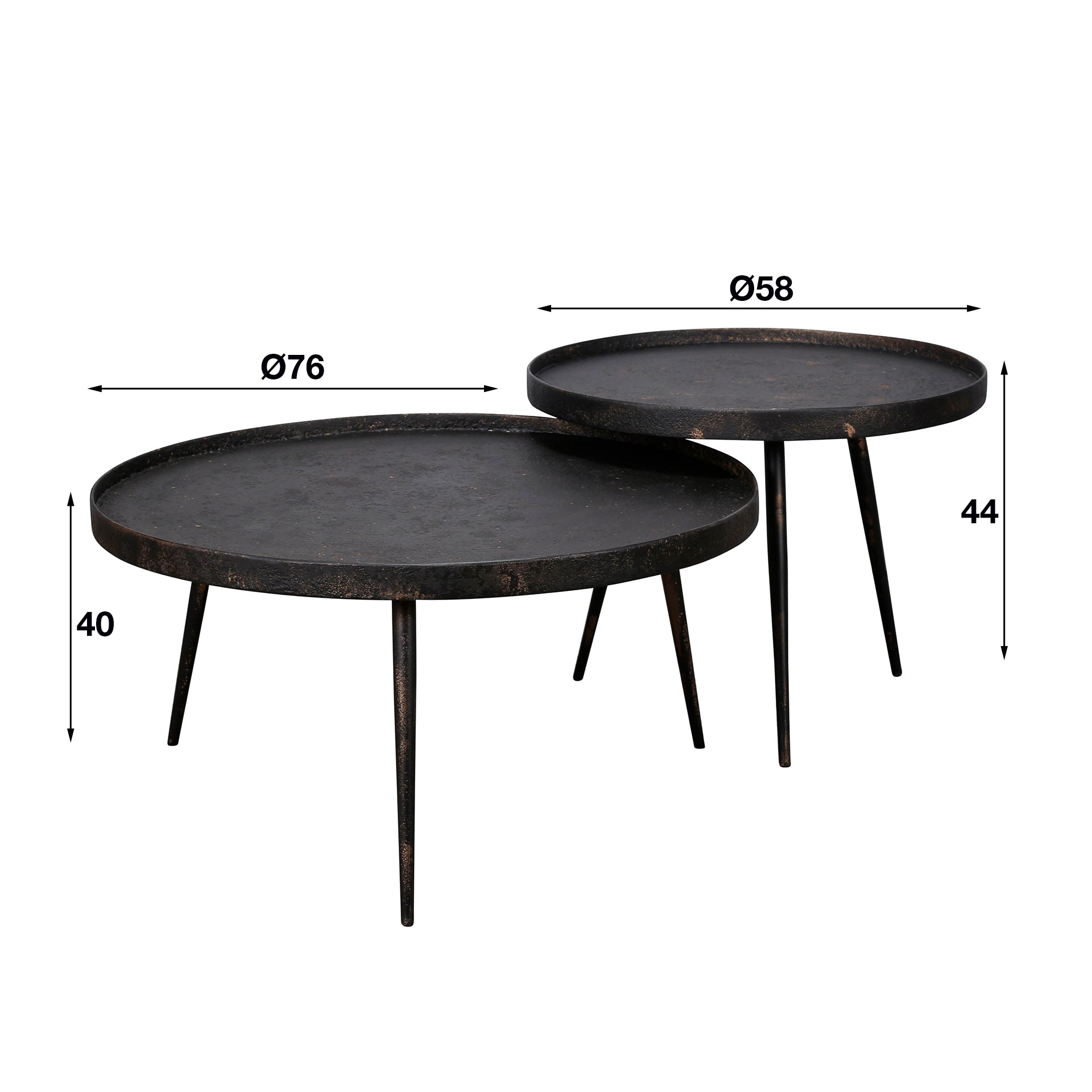 Salontafel Oracle - Rond - Metaal - Set van 2