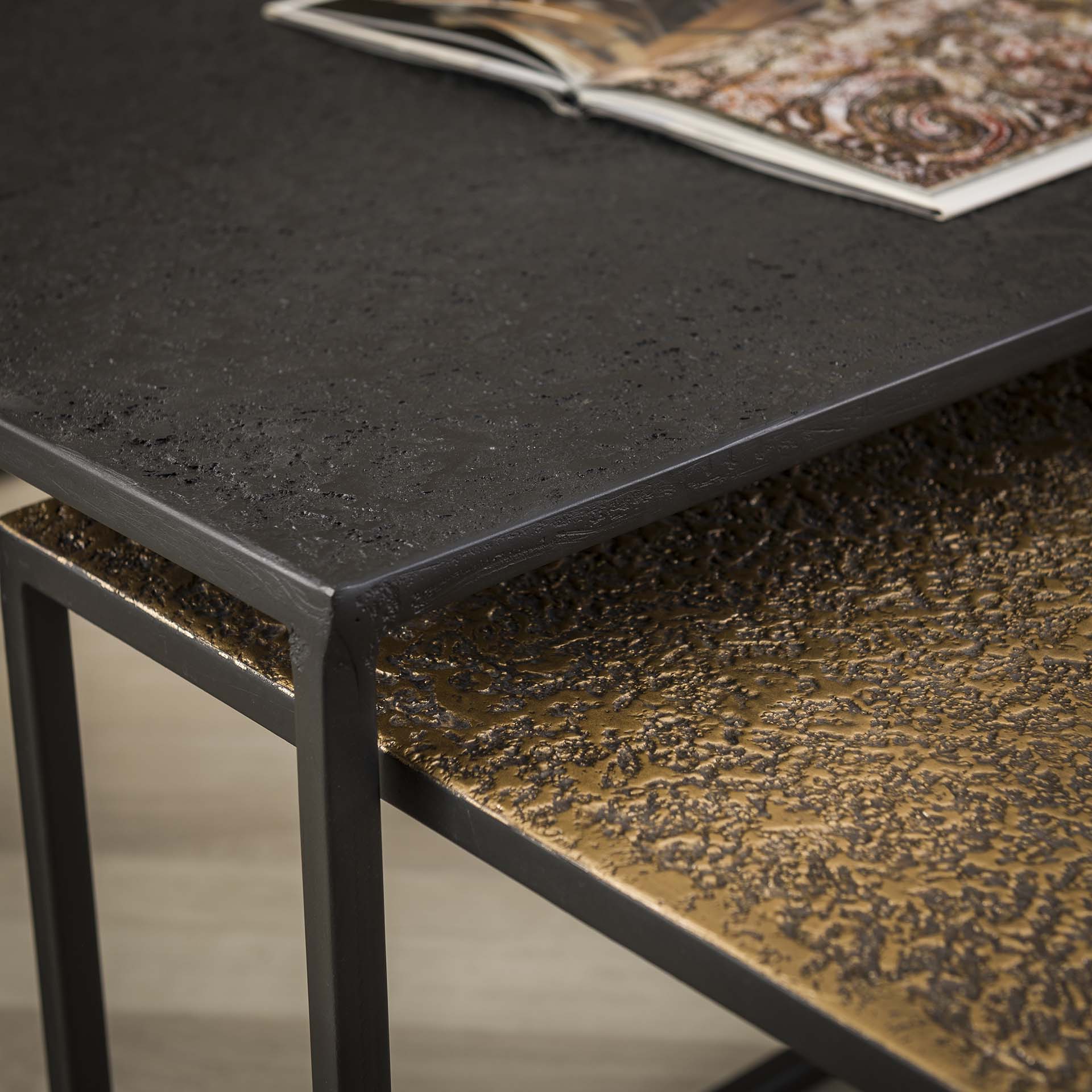 Salontafel Titan - Brons/Zwart - Metaal - Set van 2