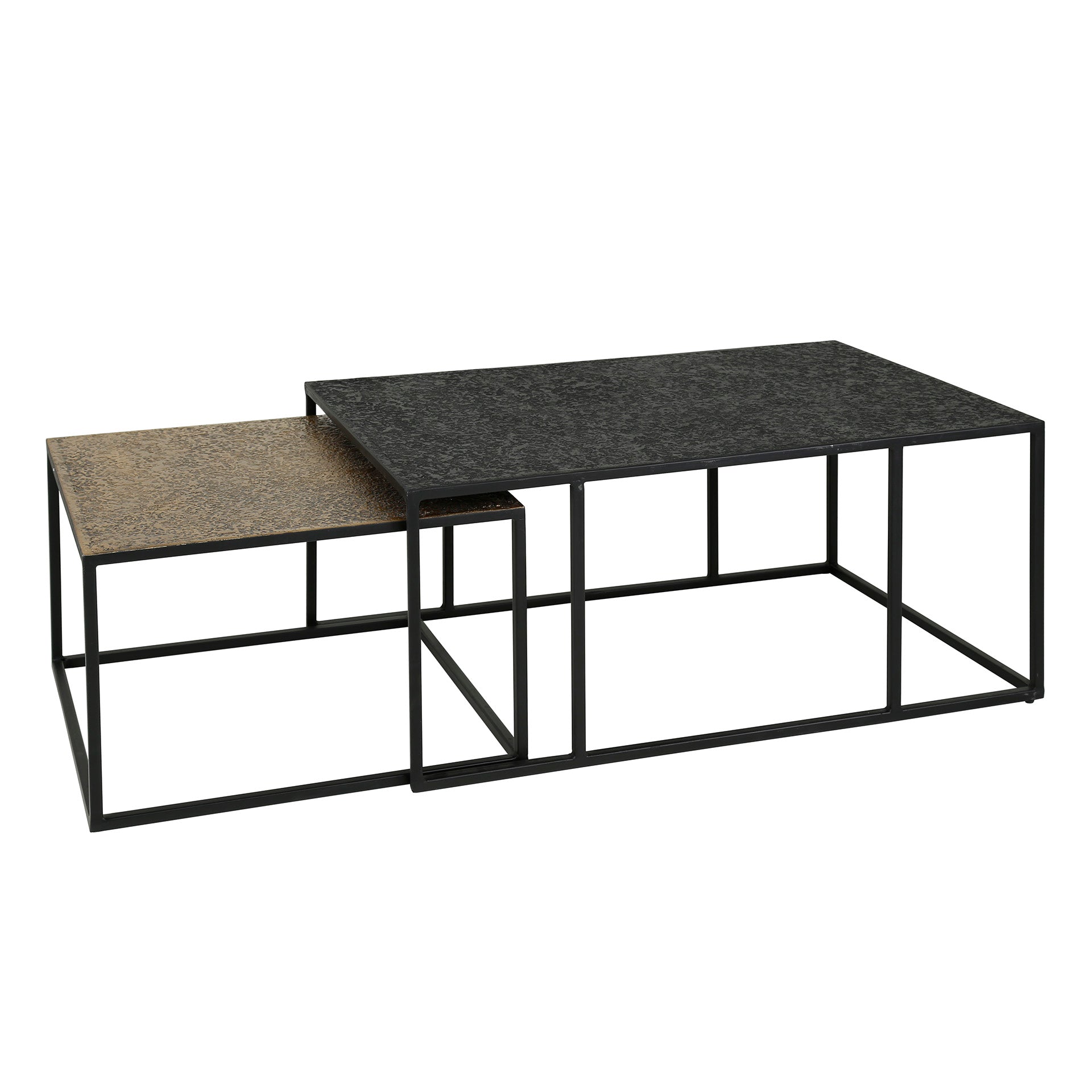 Salontafel Titan - Brons/Zwart - Metaal - Set van 2