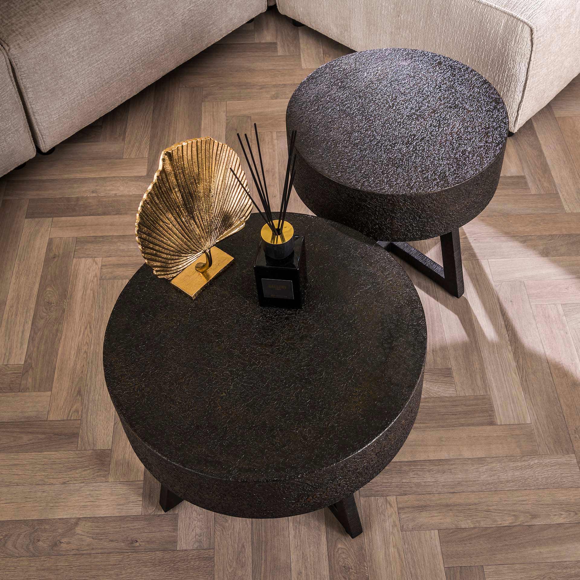 Salontafel Cole - Rond - Liquid Metal - Ø 50 cm