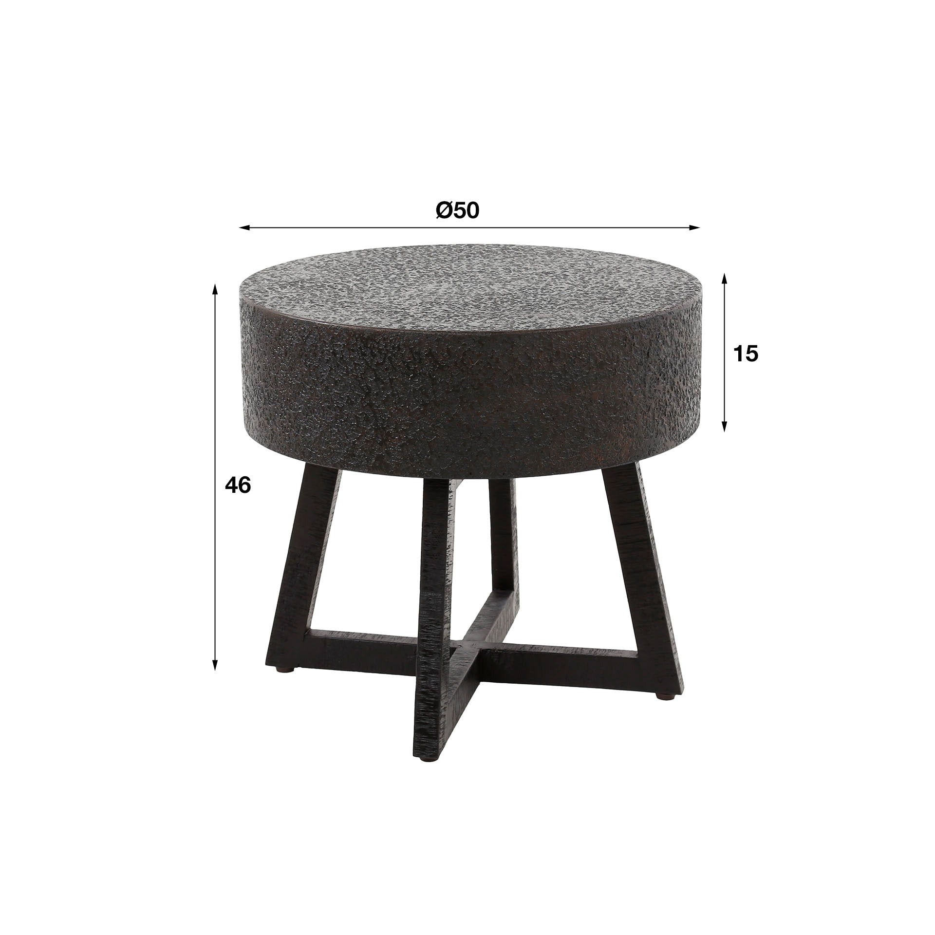 Salontafel Cole - Rond - Liquid Metal - Ø 50 cm
