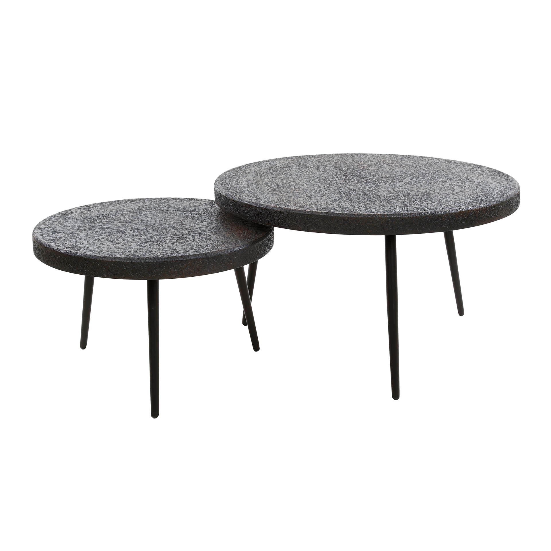 Salontafel Dash - Rond - Liquid Metal - Set van 2