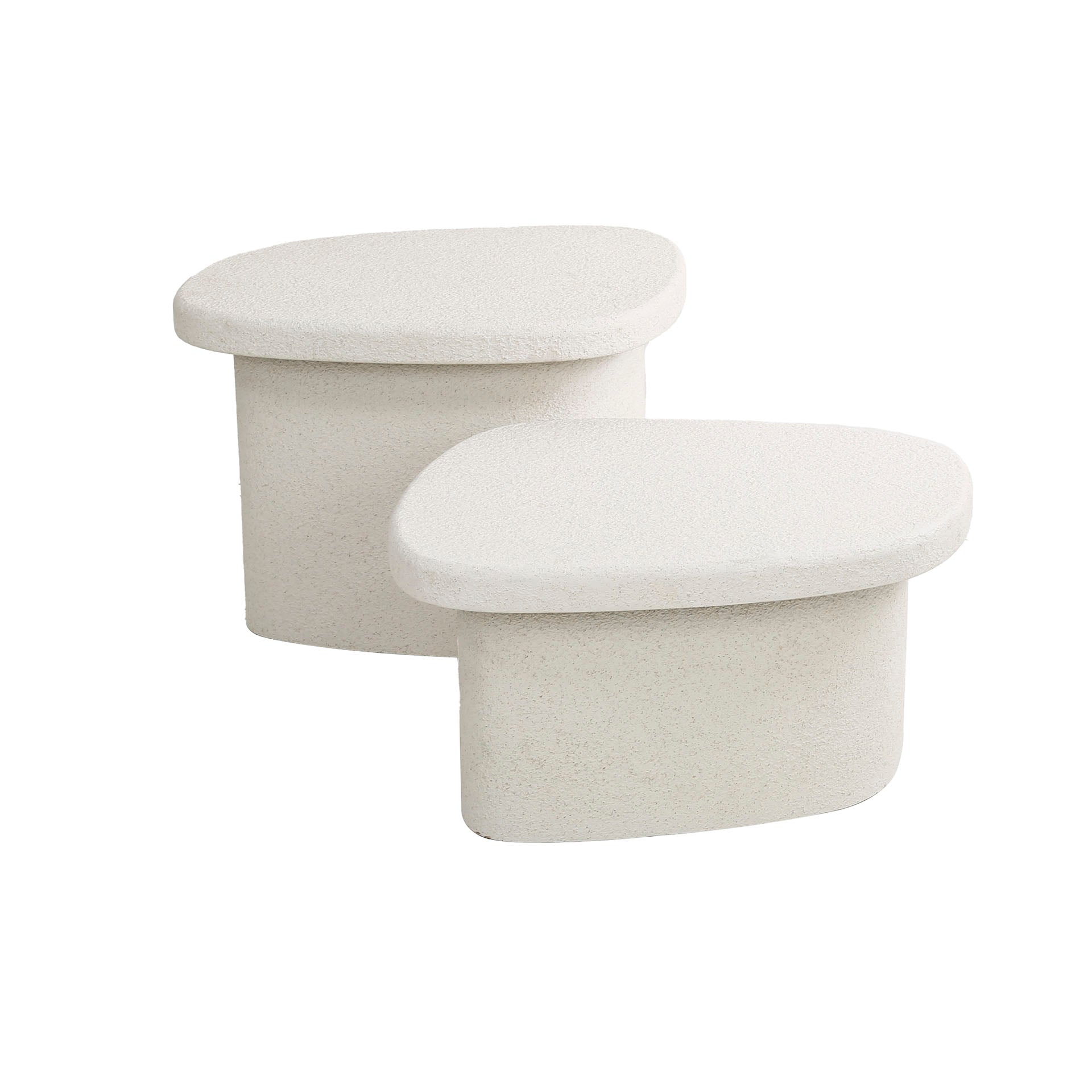 Salontafel Harmonia - Wit - Organisch - Marmer Composiet - Set van 2