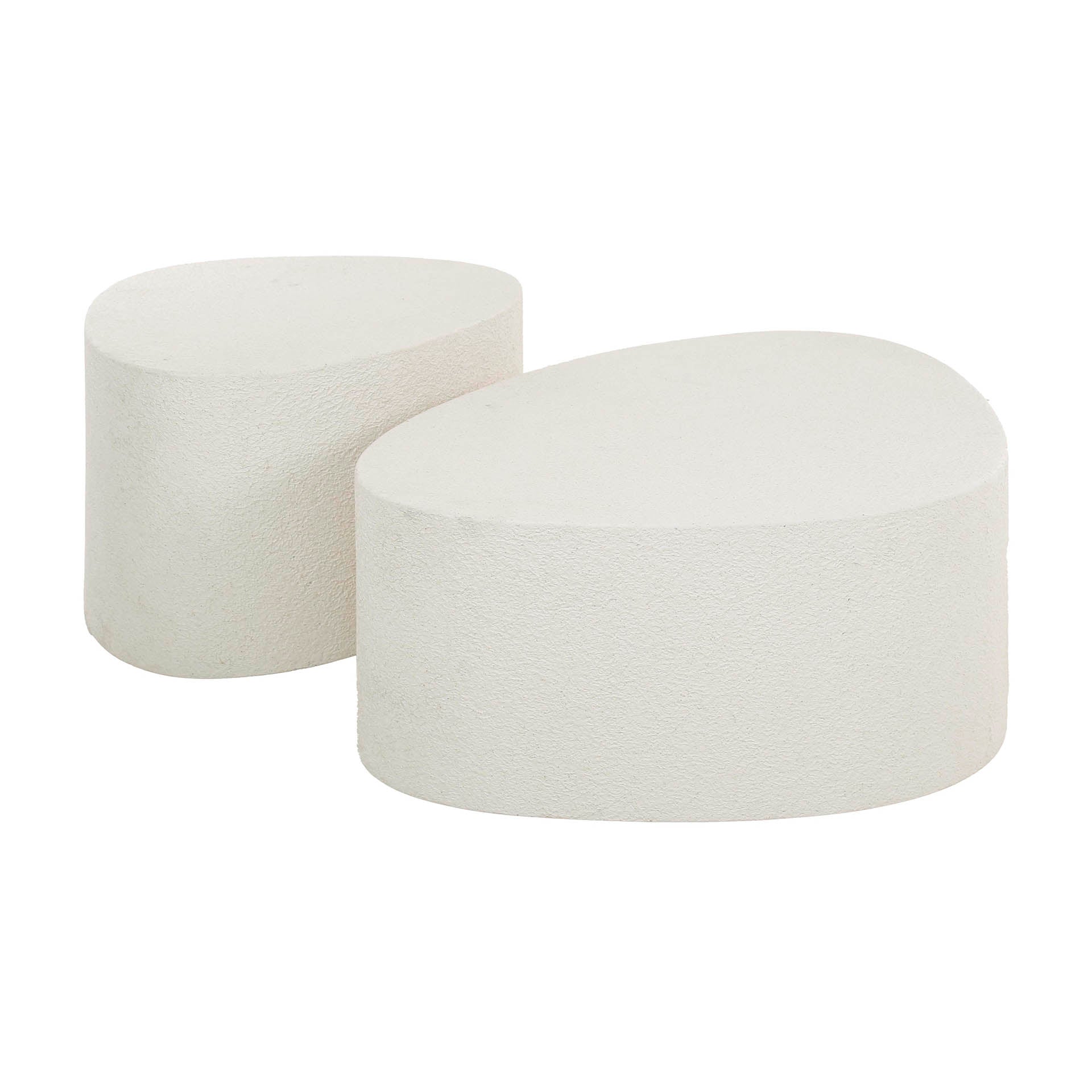 Salontafel Regal - Wit - Organisch - Marmer Composiet - Set van 2