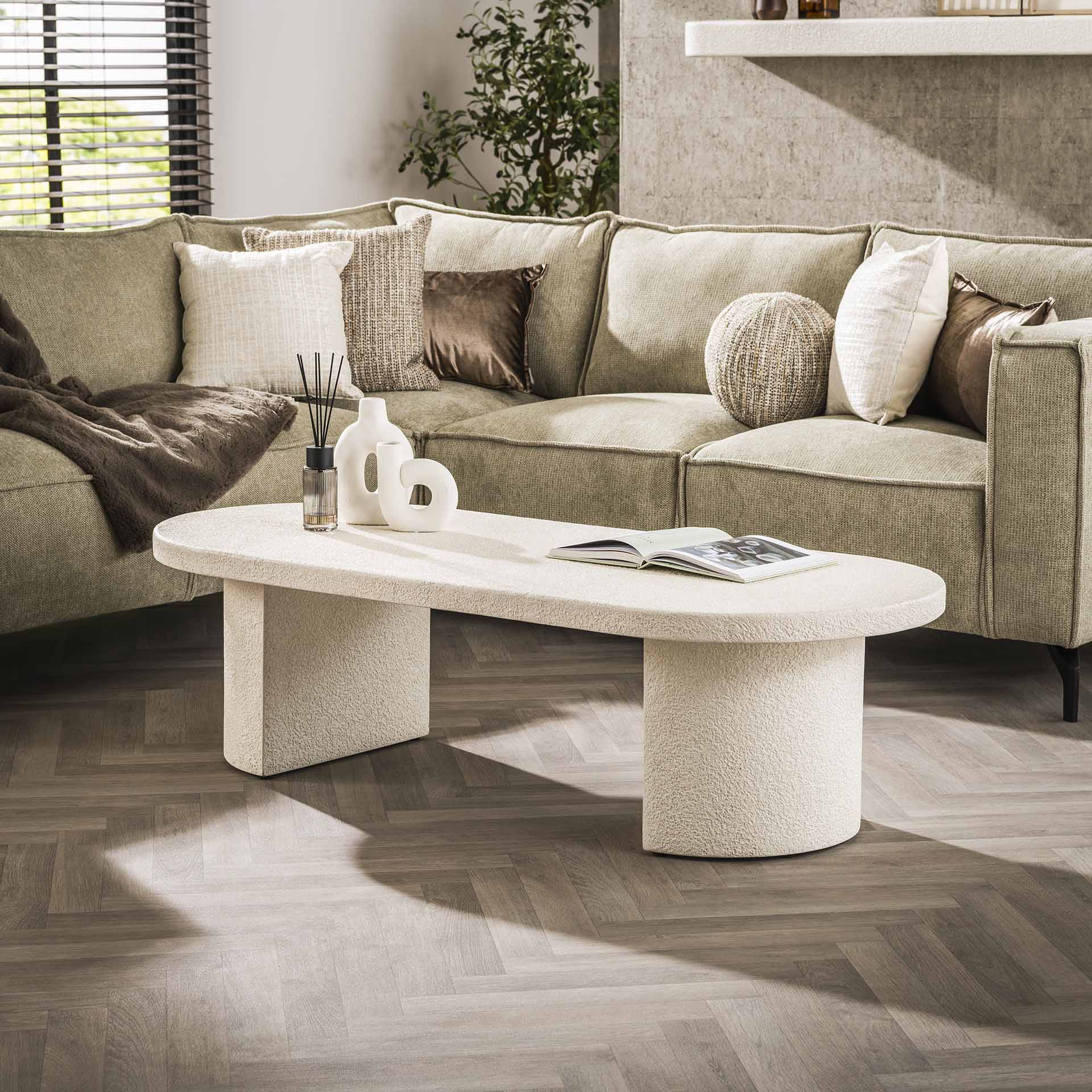 Salontafel Arch - Wit - Ovaal - Marmer Composiet