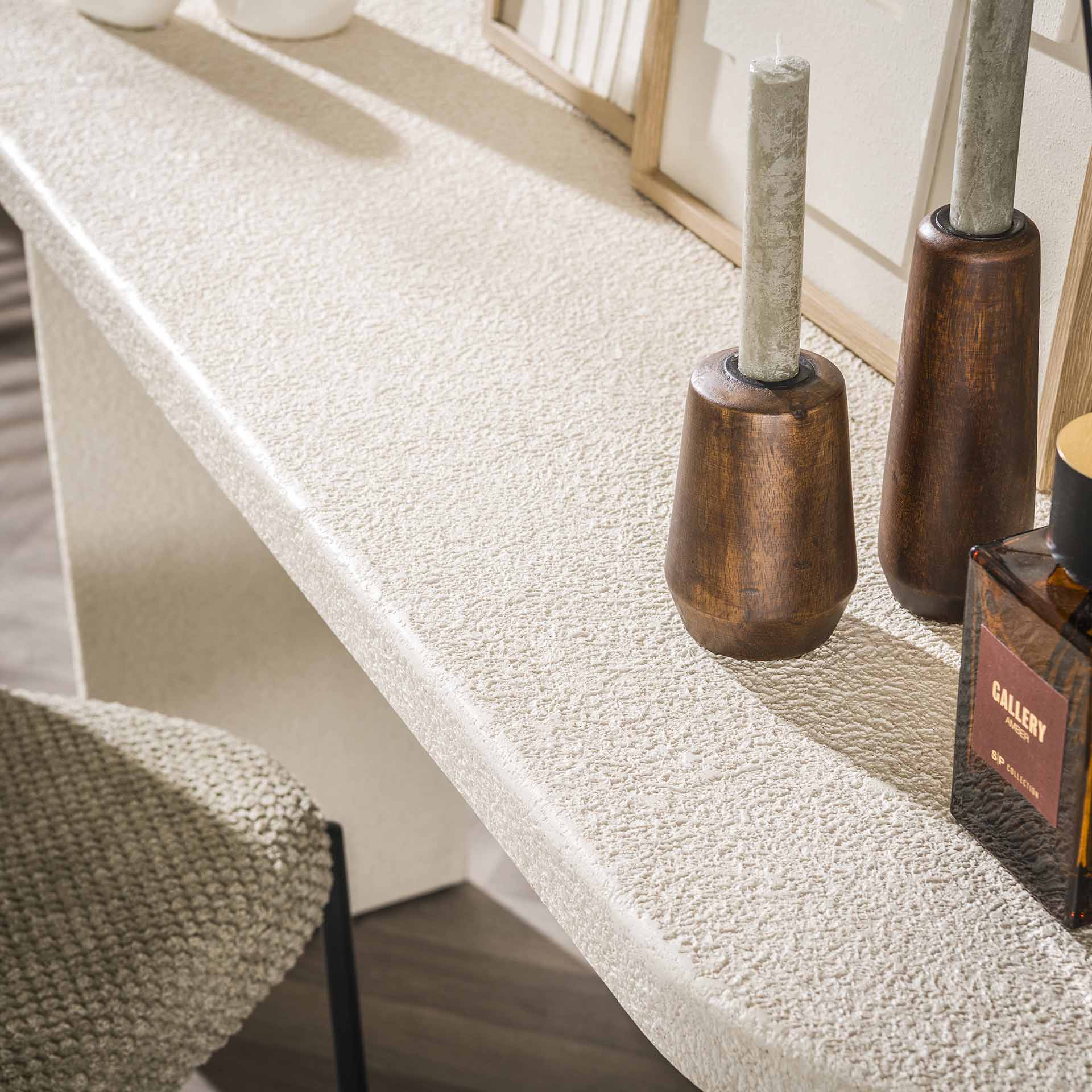 Haltafel Arch - Wit - Marmer Composiet - 77 cm - Ovaal