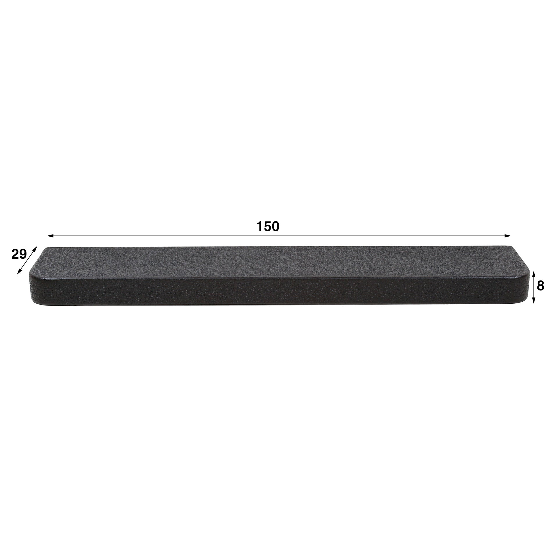 Wandplank Liv - Zwart - Liquid Metal - 150 cm