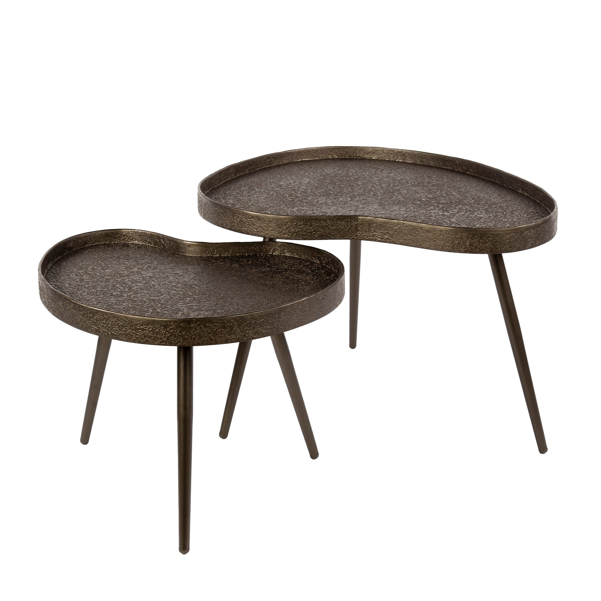 Salontafel Eylon - Organisch - Liquid Metal - Set van 2