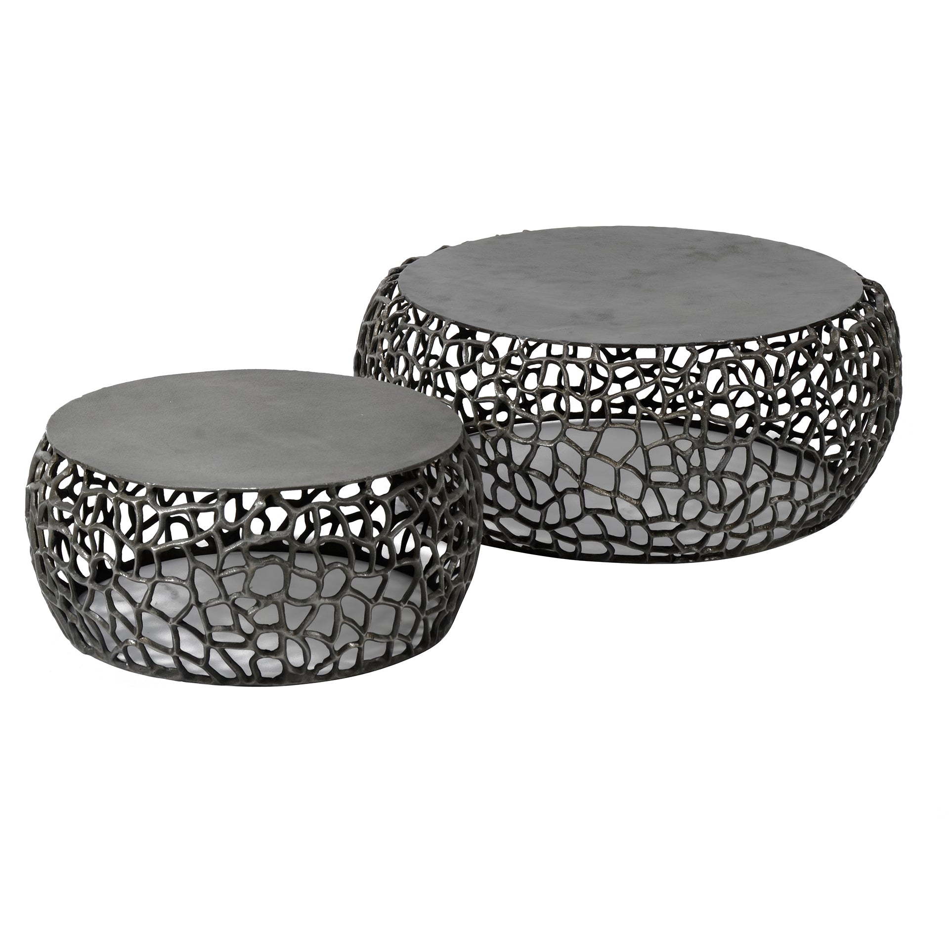 Salontafel Mystique - Rond - Nikkel - Set van 2