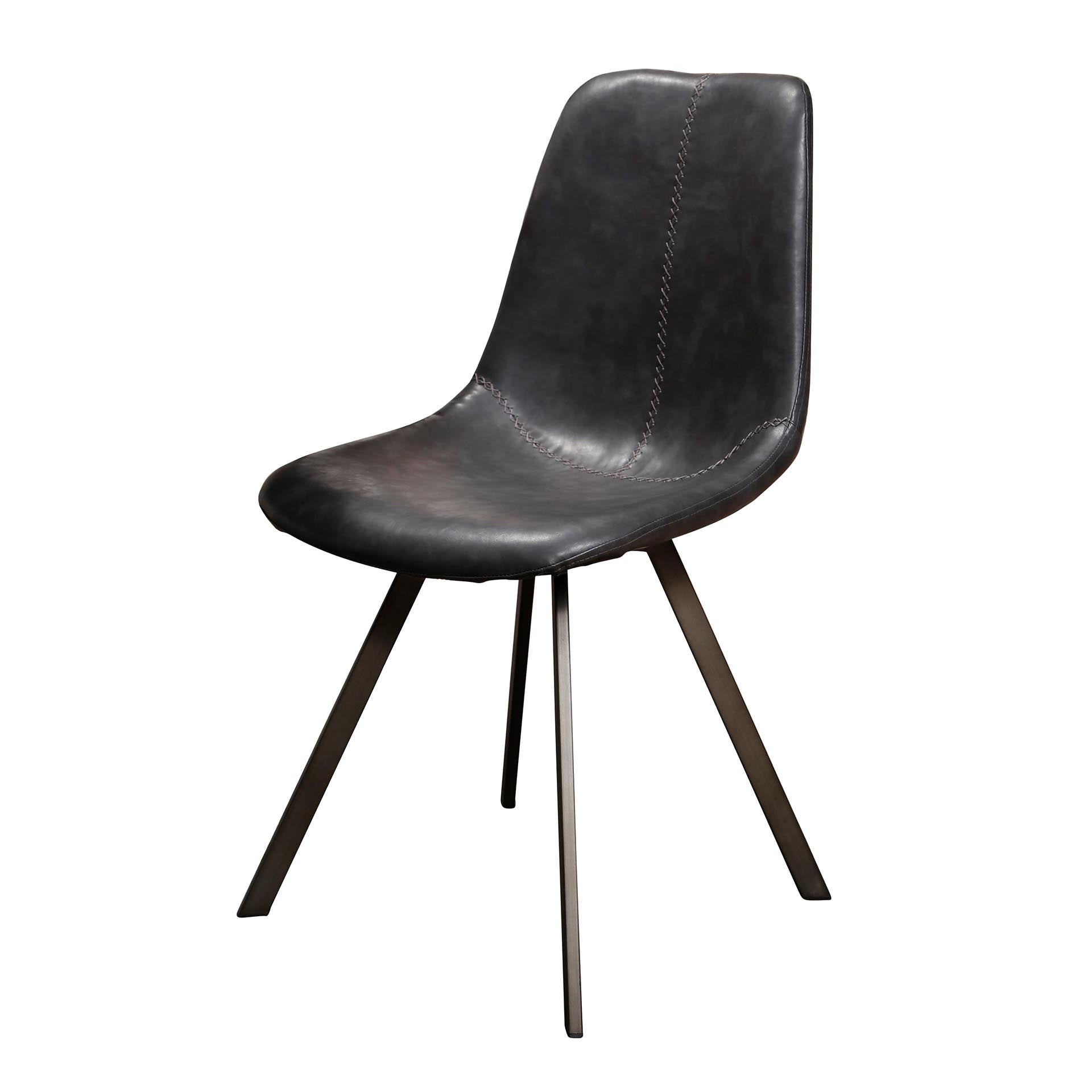 Eetkamerstoel Ziggy - Zwart - Microleder