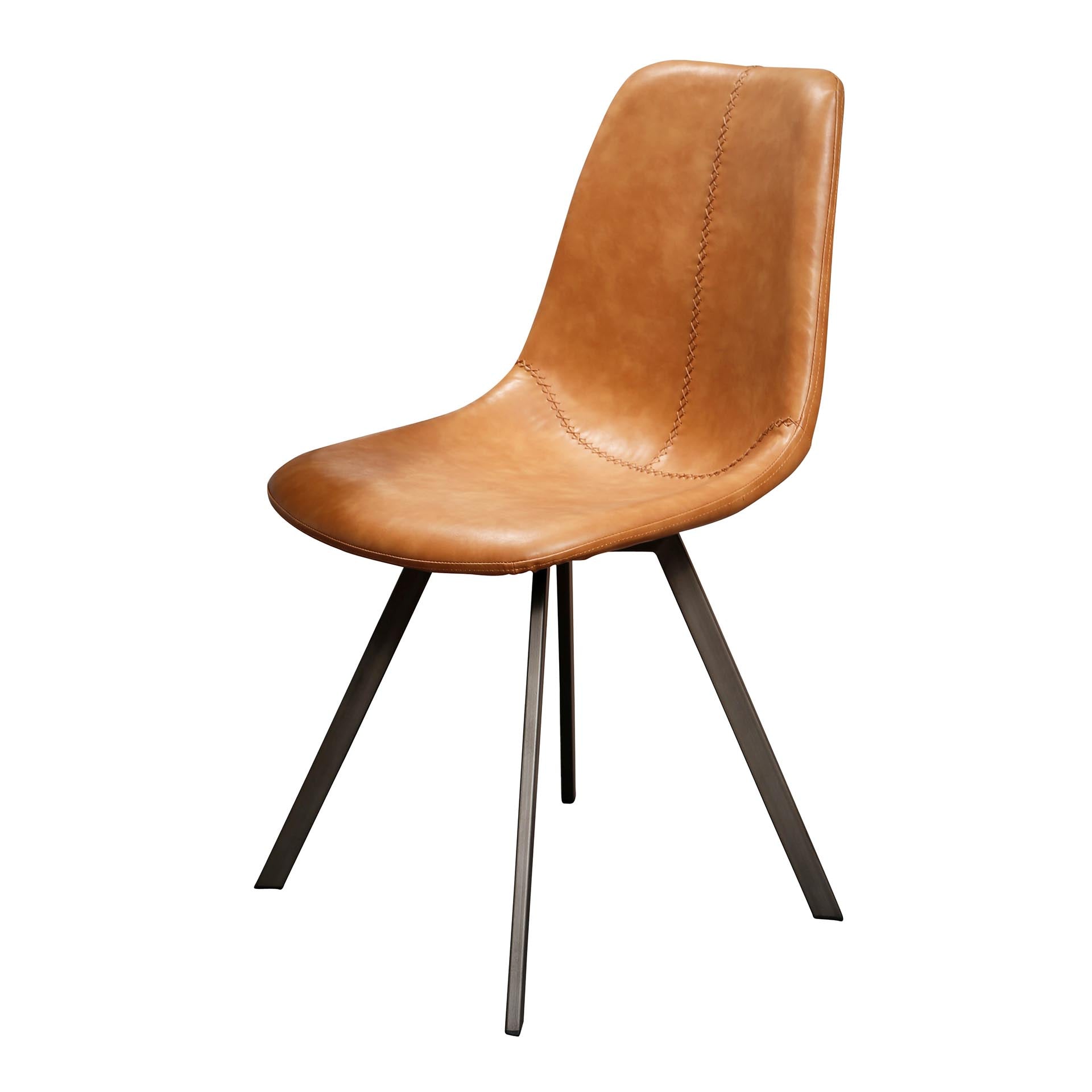 Eetkamerstoel Ziggy - Bruin - Microleder