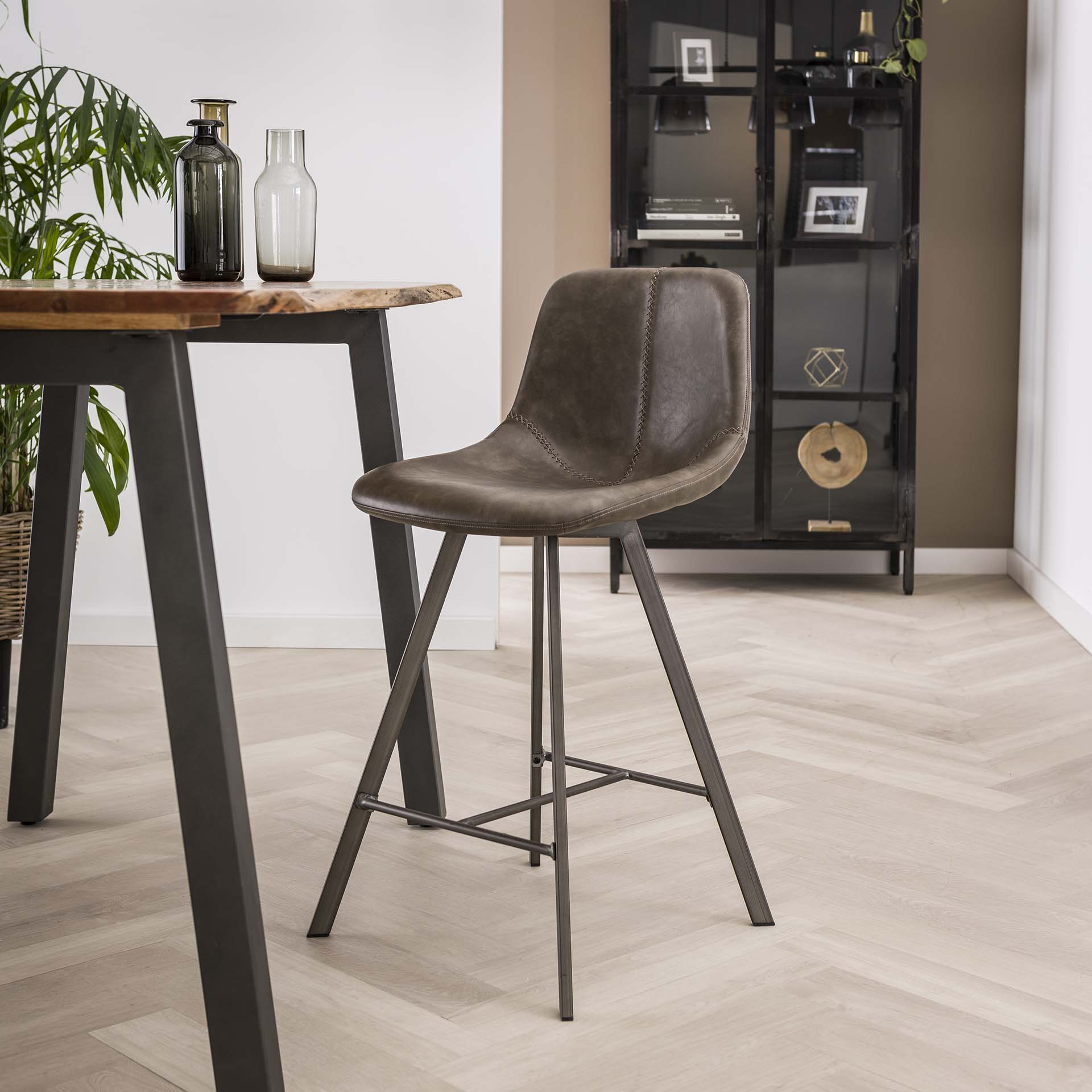 Barstoel Grace - Taupe - Microleder