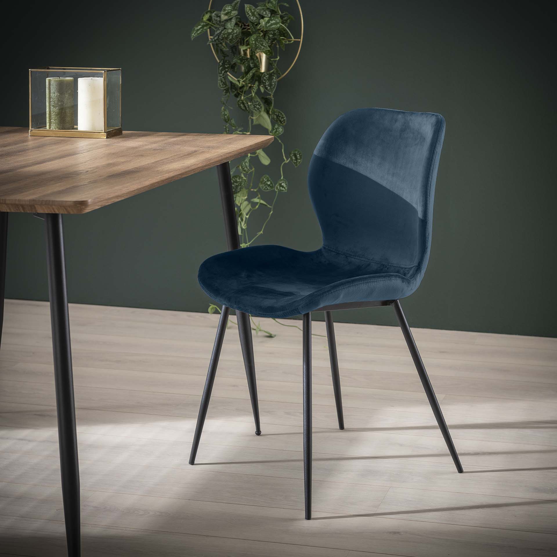 Eetkamerstoel Dream - Blauw - Velvet