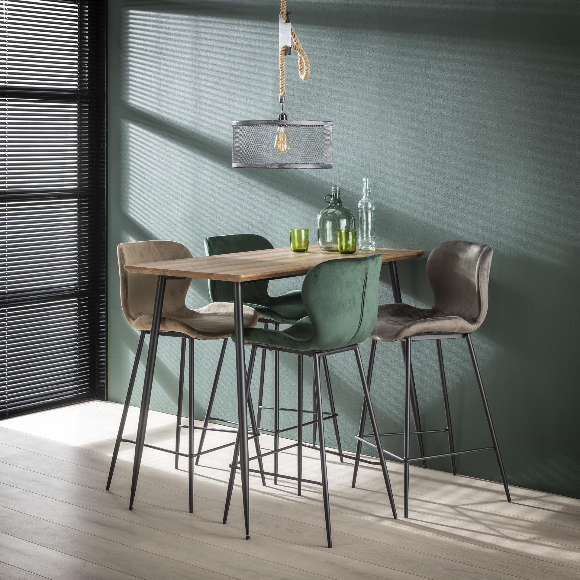 Barstoel Sapphire - Groen - Velvet