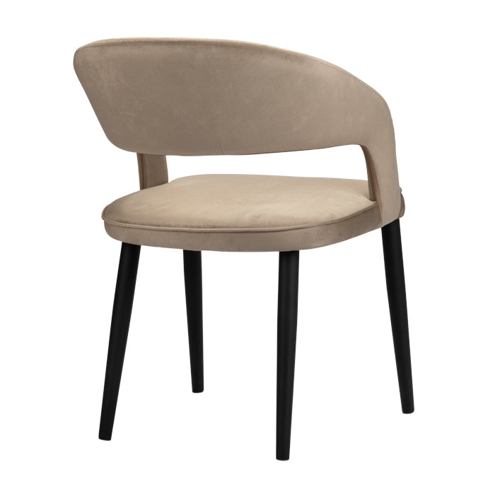 Eetkamerstoel Zara - Taupe - Velvet