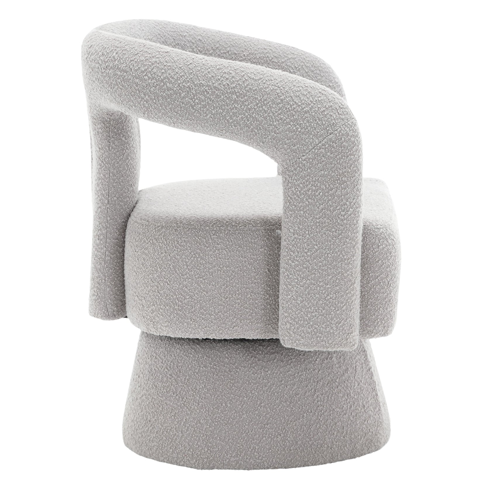 Fauteuil Nivaro - Grijs - Draaibaar - Bouclé - Teddystof
