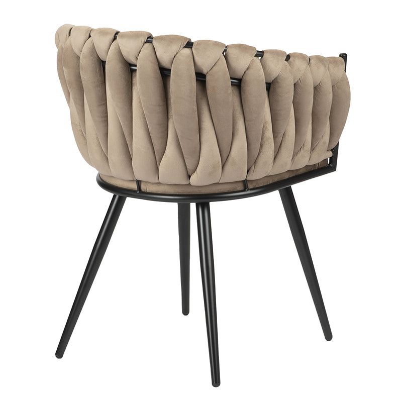 Eetkamerstoel Kristy - Taupe - Velvet