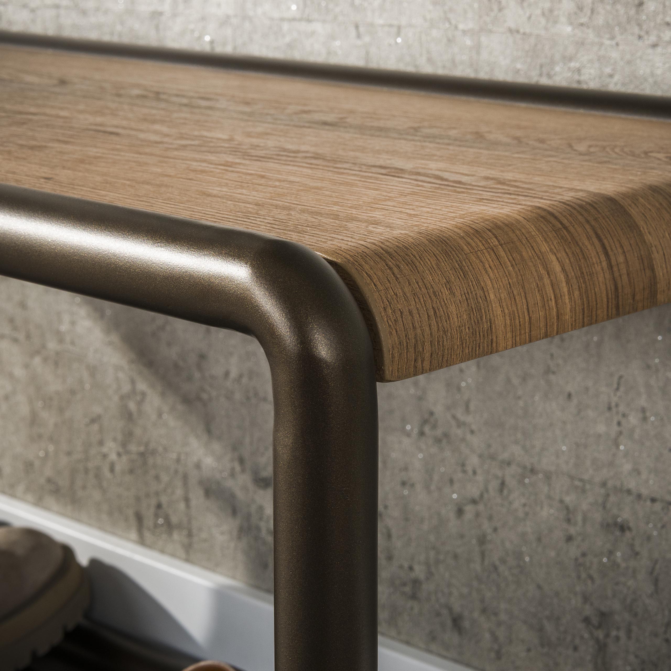 Schoenenbank Selvo - Brons - Gepoedercoat Staal - 80 cm