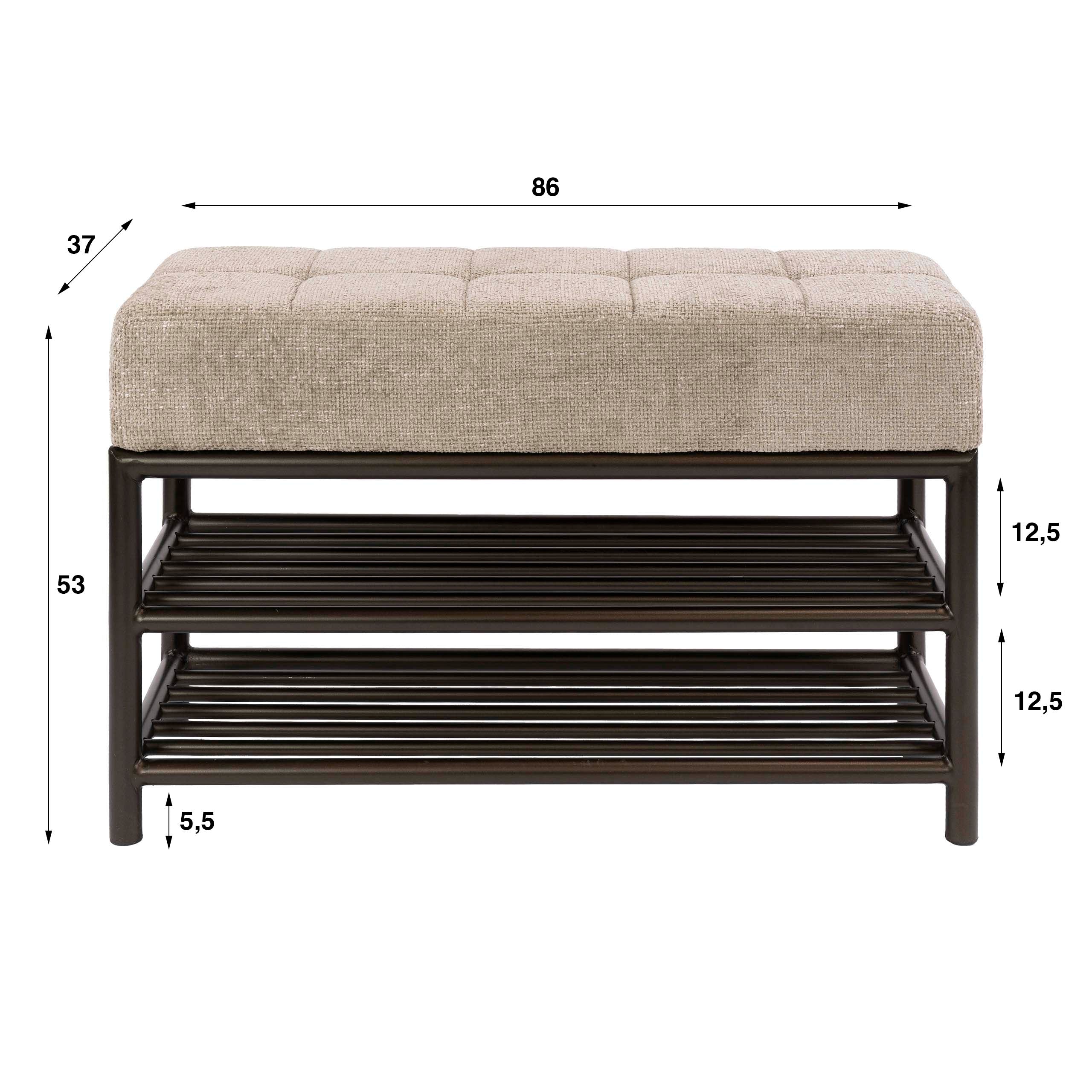 Schoenenbank Lumi - Brons - Gepoedercoat Staal - 85 cm