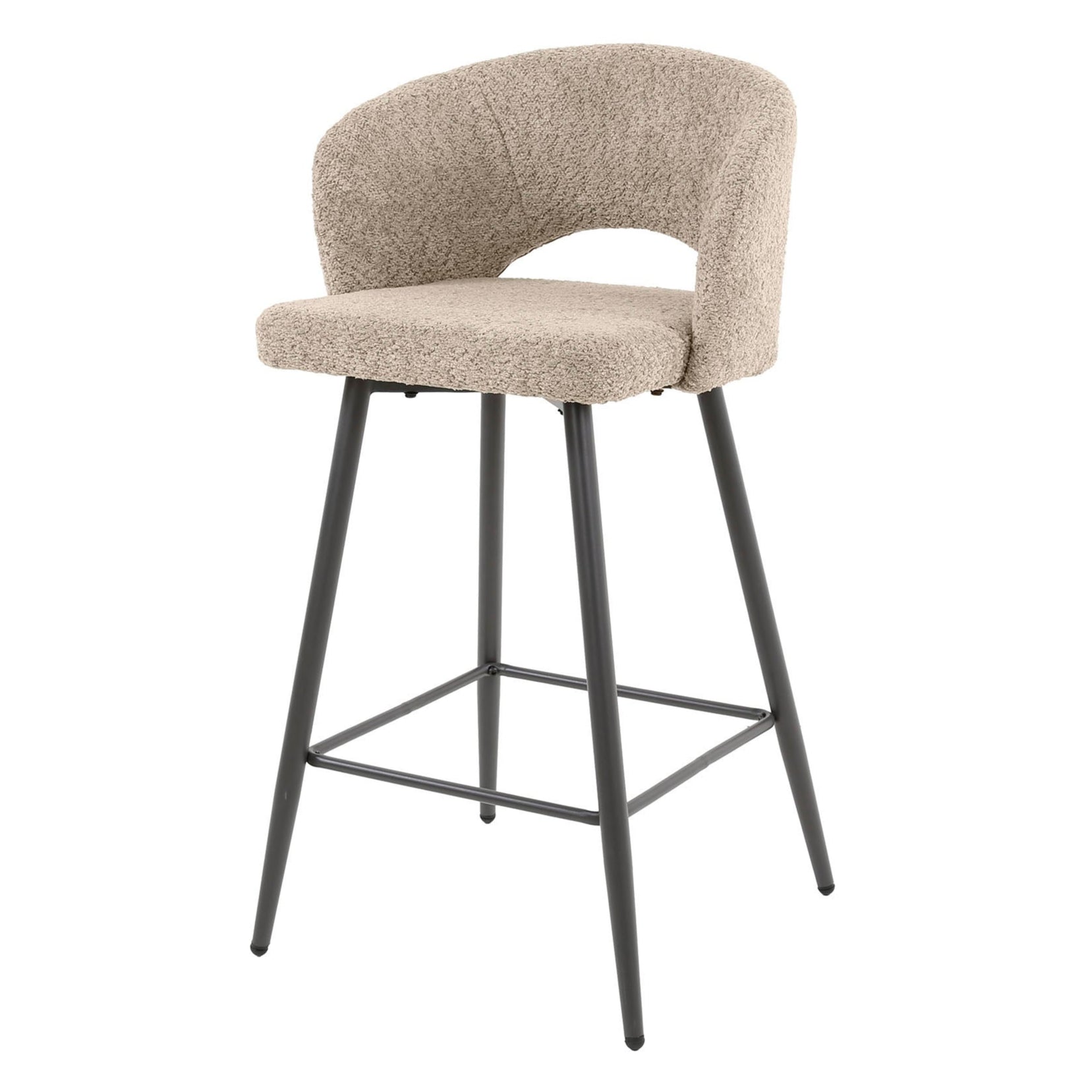 Barstoel Sydney - Beige - Bouclé - Teddystof