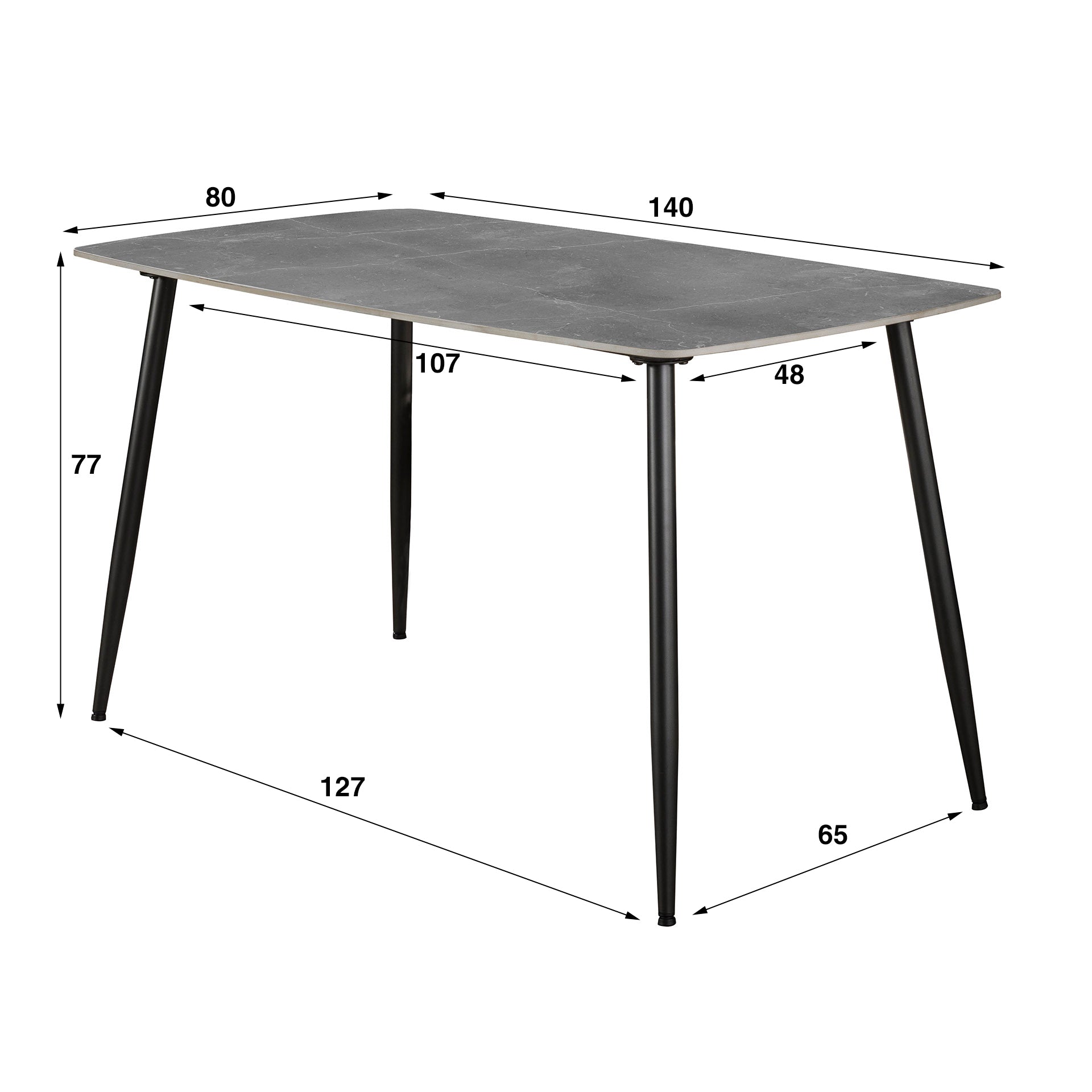 Eettafel Kaj - Deens Ovaal - Keramiek - 140 cm