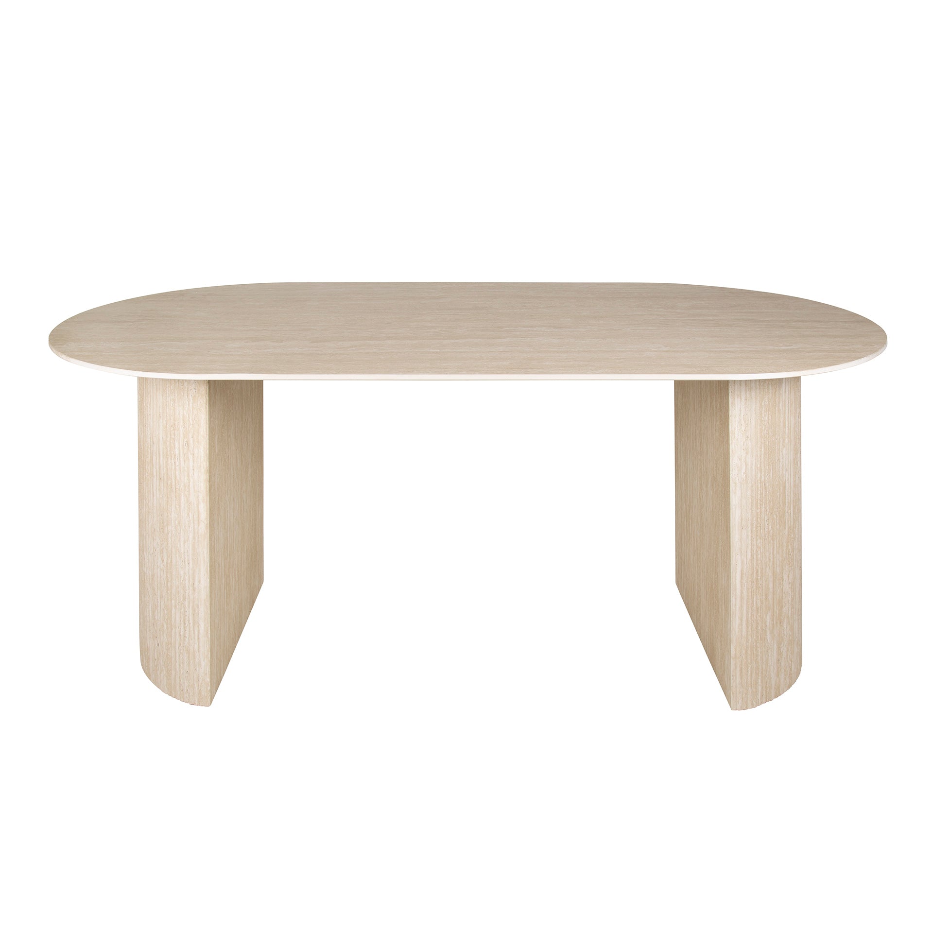 Eettafel Lunara - Ivoor - Keramisch Travertin - 180 cm - Ovaal