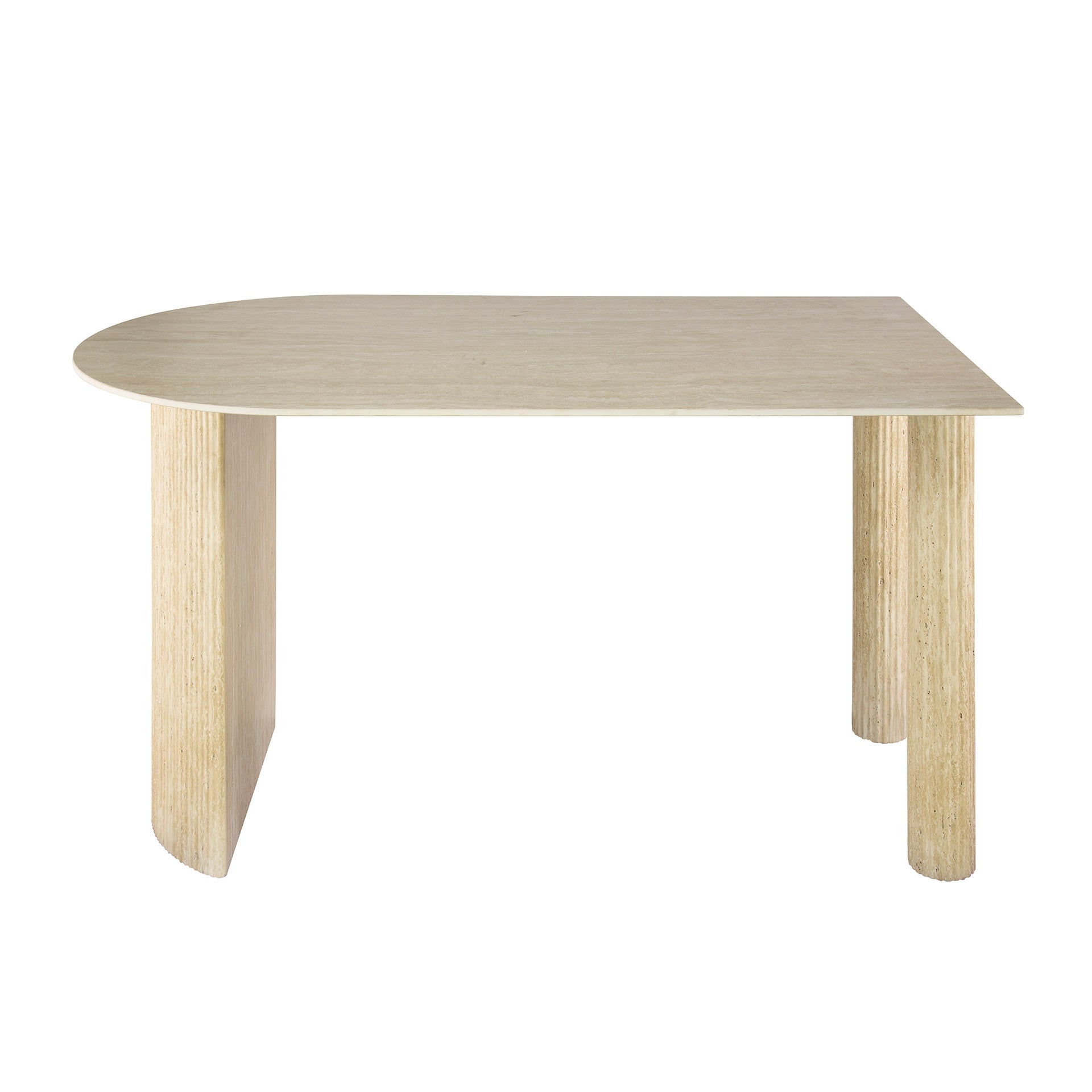 Eettafel Arvella - Ivoor - Keramisch Travertin - 140 cm - Ovaal