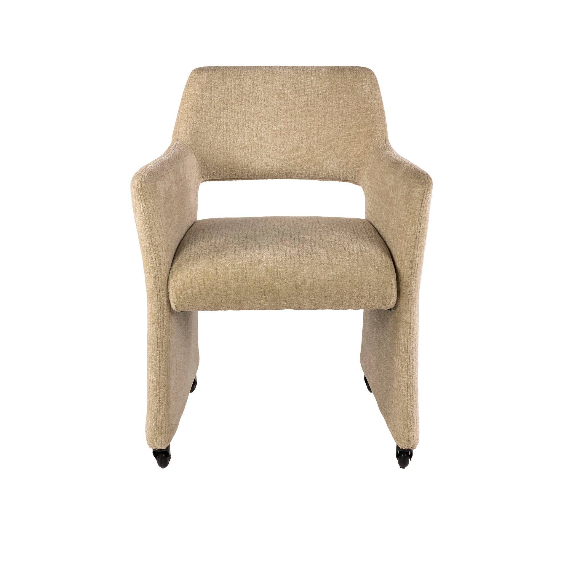 Eetkamerstoel Dorelle - Beige - Jaroq Stof - Met Wieltjes