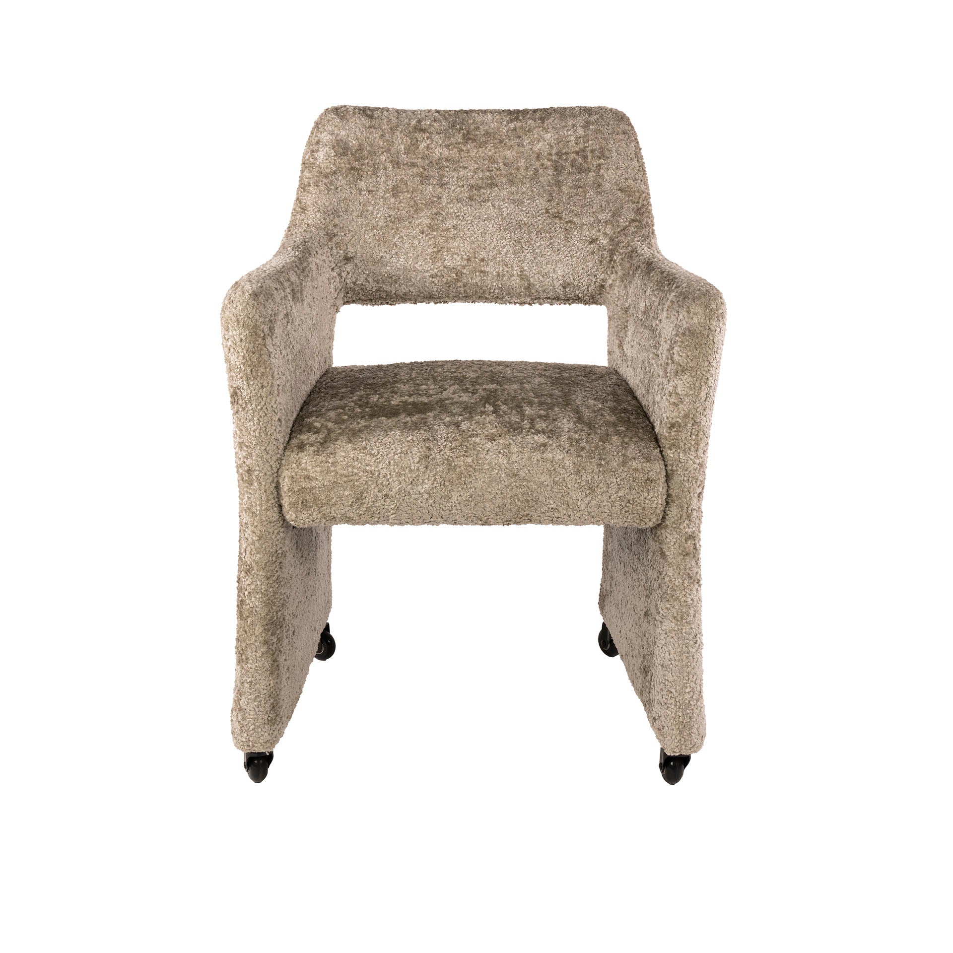 Eetkamerstoel Dorelle - Beige - Savelle Stof - Met Wieltjes