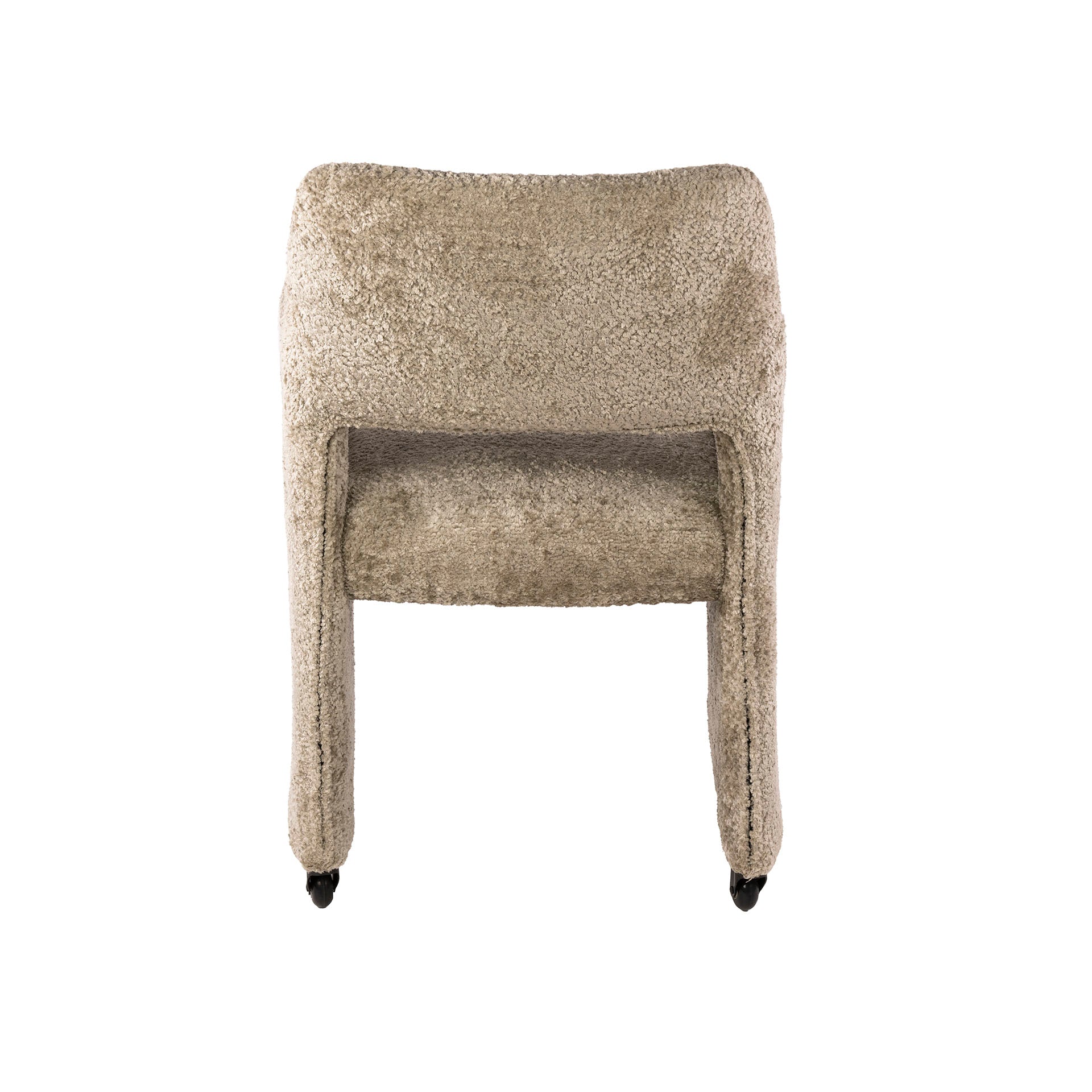 Eetkamerstoel Dorelle - Beige - Savelle Stof - Met Wieltjes