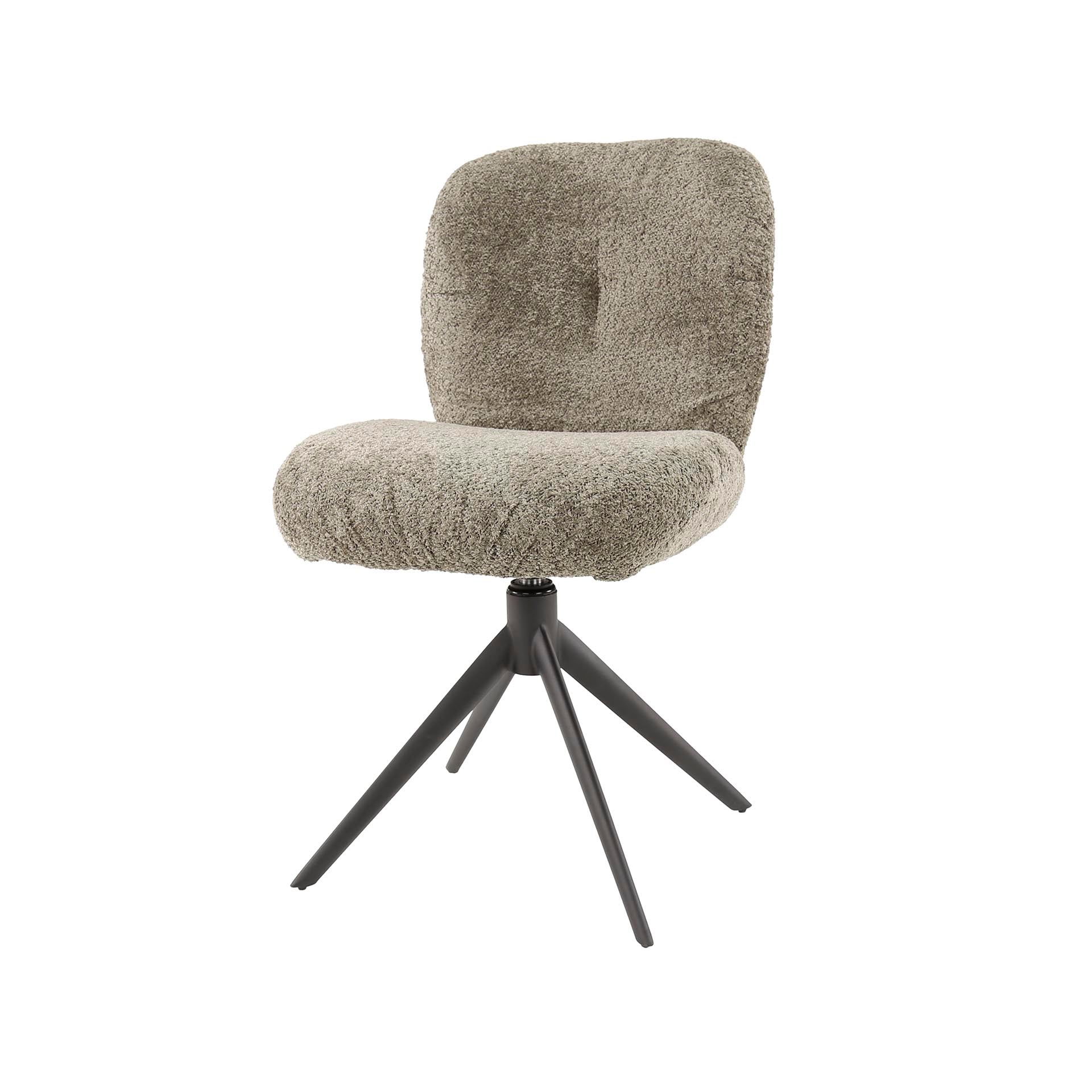 Eetkamerstoel Mercy - Taupe - Bouclé - Teddystof - Draaibaar