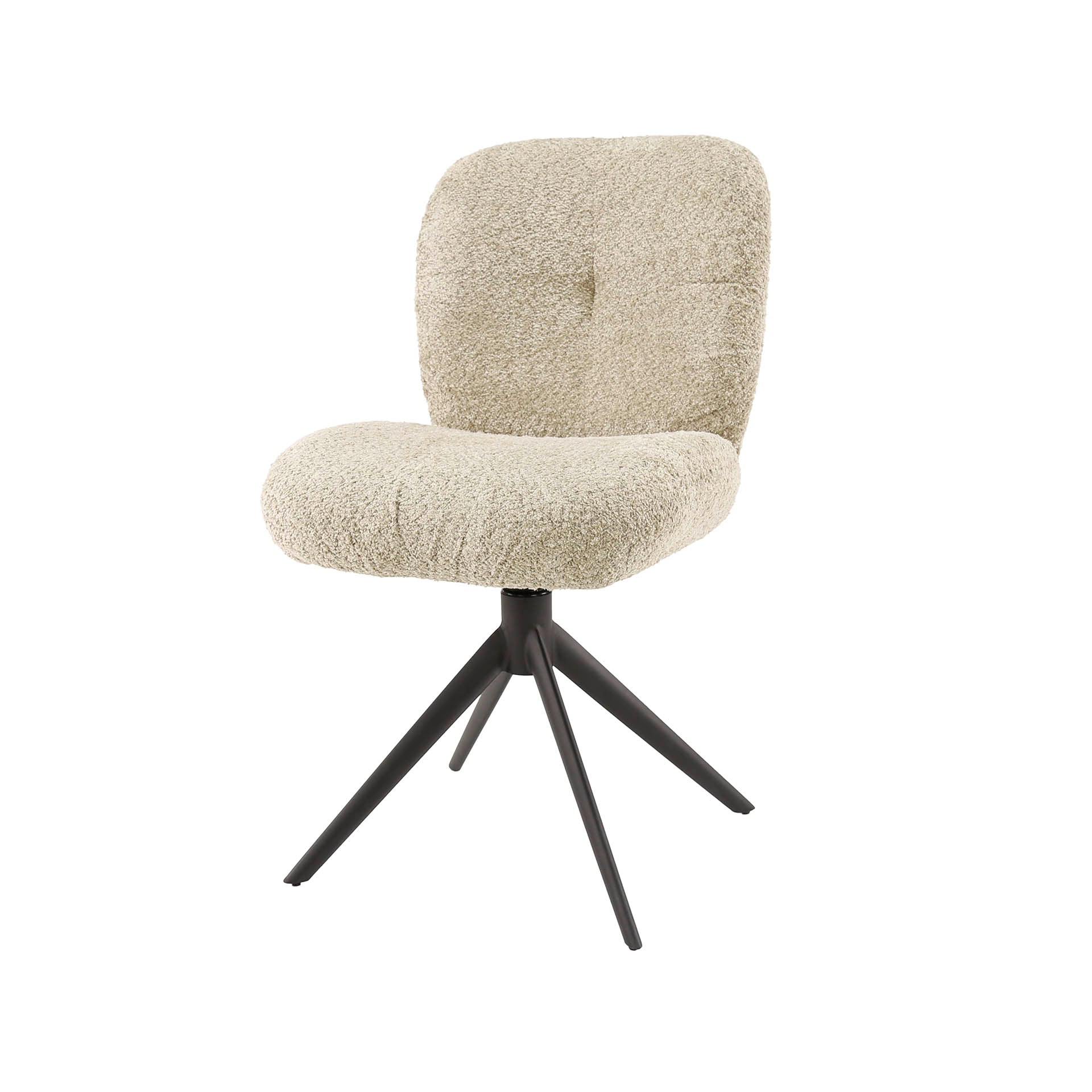Eetkamerstoel Mercy - Beige - Bouclé - Teddystof - Draaibaar